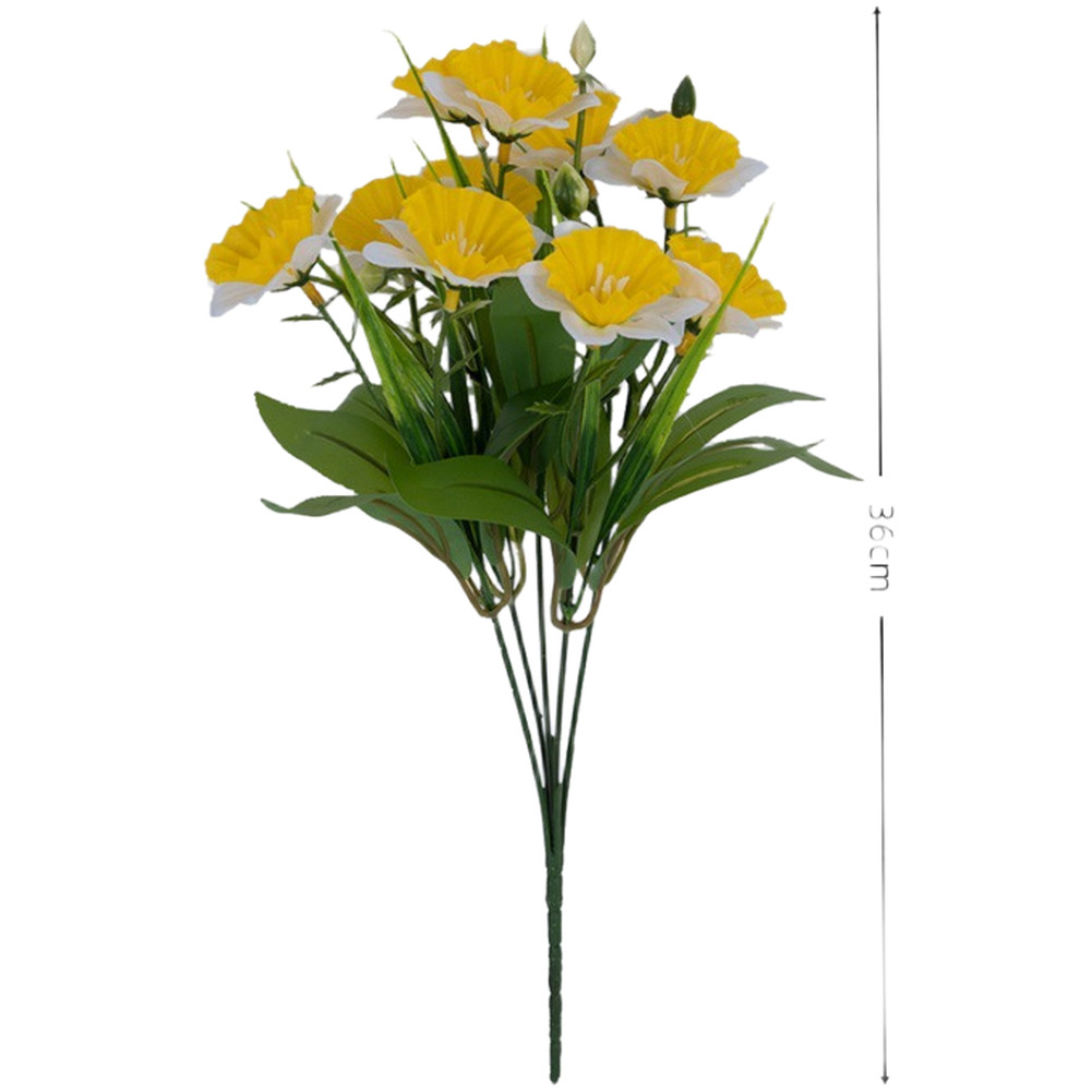 Artificial Narcissus Bouquet Yellow White Orange 36 cm for Daily Decor