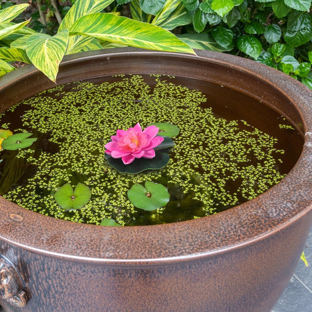 4Pcs Eva Silk Floating Lotus Flowers Assorted Colors for Garden Pond
