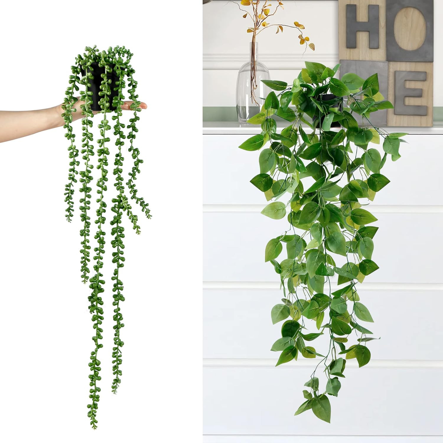 Fake Hanging Plants 4 Pack Artificial Hanging Plants Fake Potted Greenery Faux E