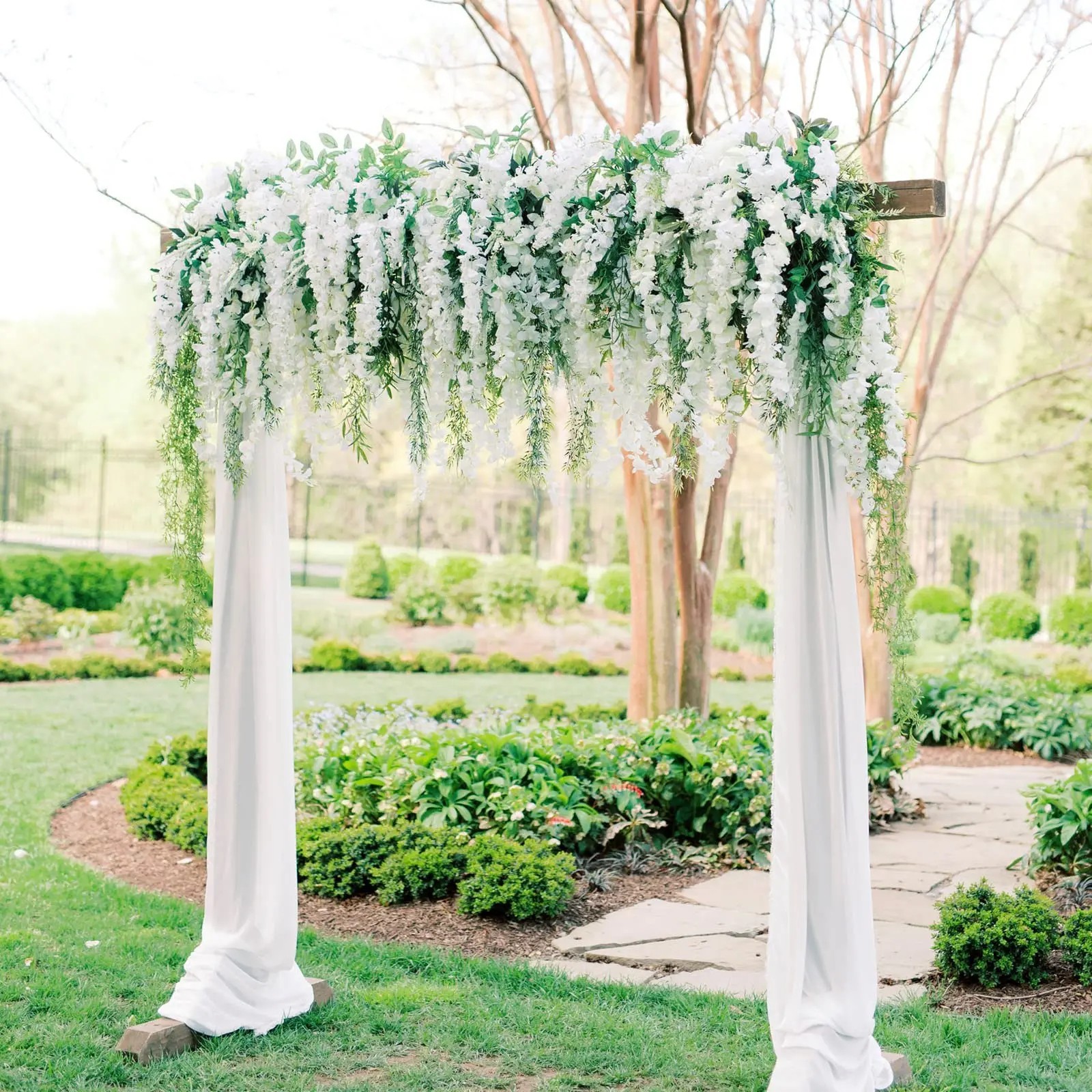 Artificial Wisteria Vine Garland Fake Flower Plants Garden Wedding Hanging Decor