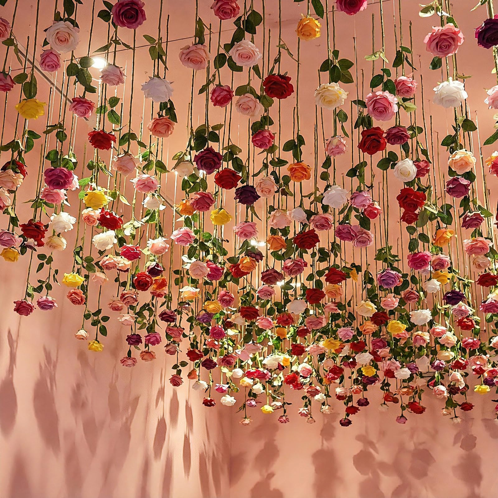 60 Pack Artificial Flower Hanging Flowers Ornament Colorful Floating Garland …