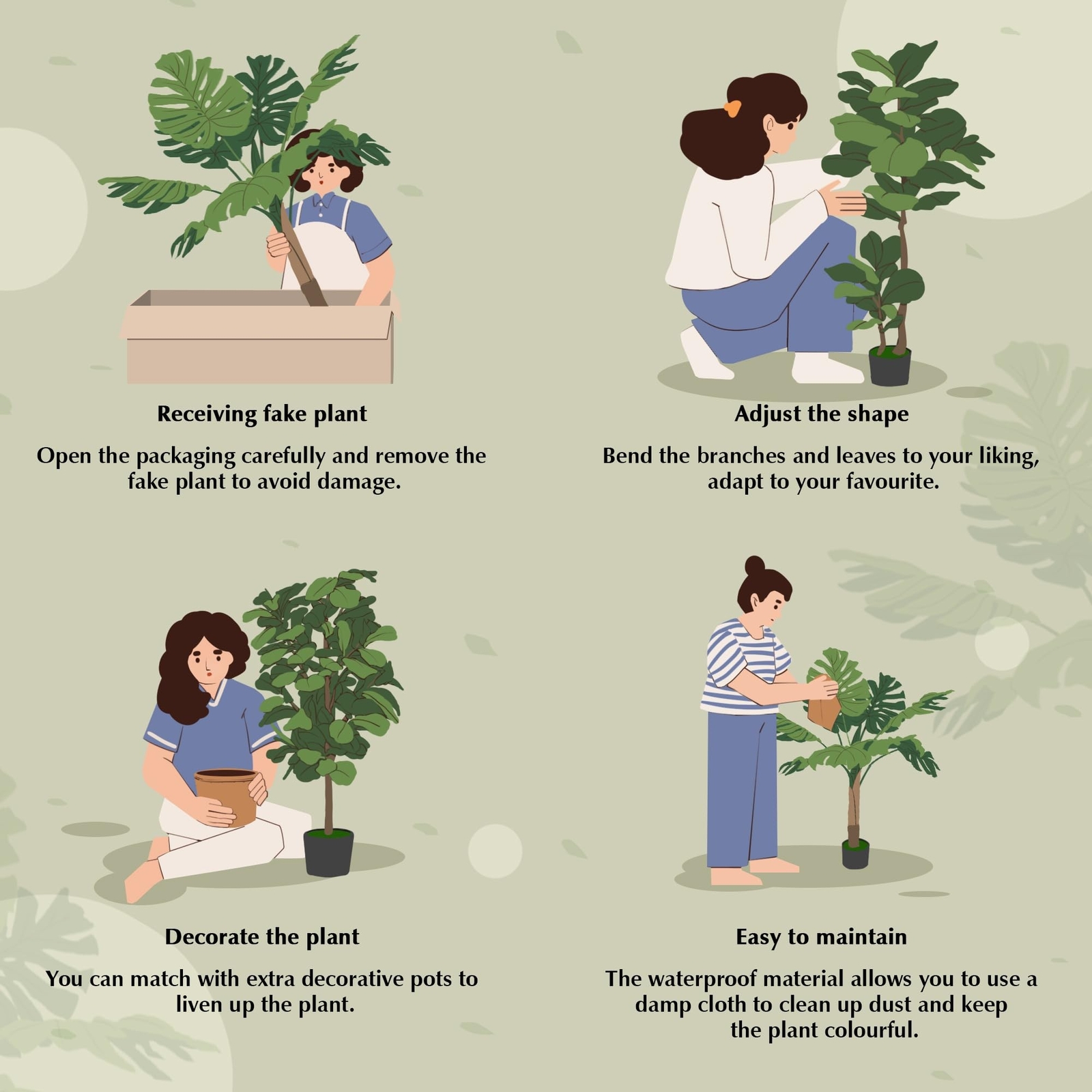 VECELO Artificial Fiddle Leaf Fig Tree 4FT(51in), Tall Fake Floor Plants with…