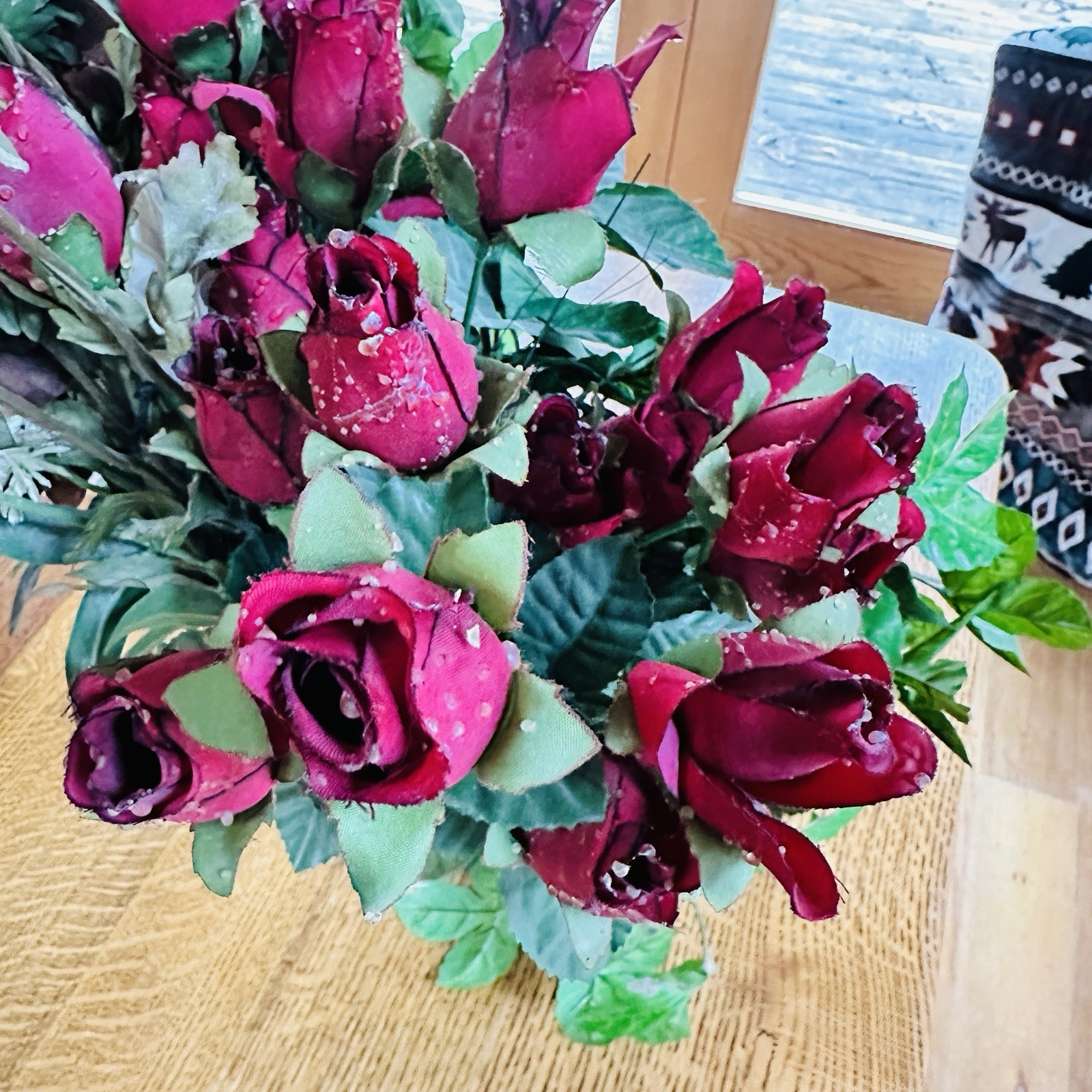 2 Artificial Rose Flower Bouquets Decorations Home Decor Wedding Summer Cemetery