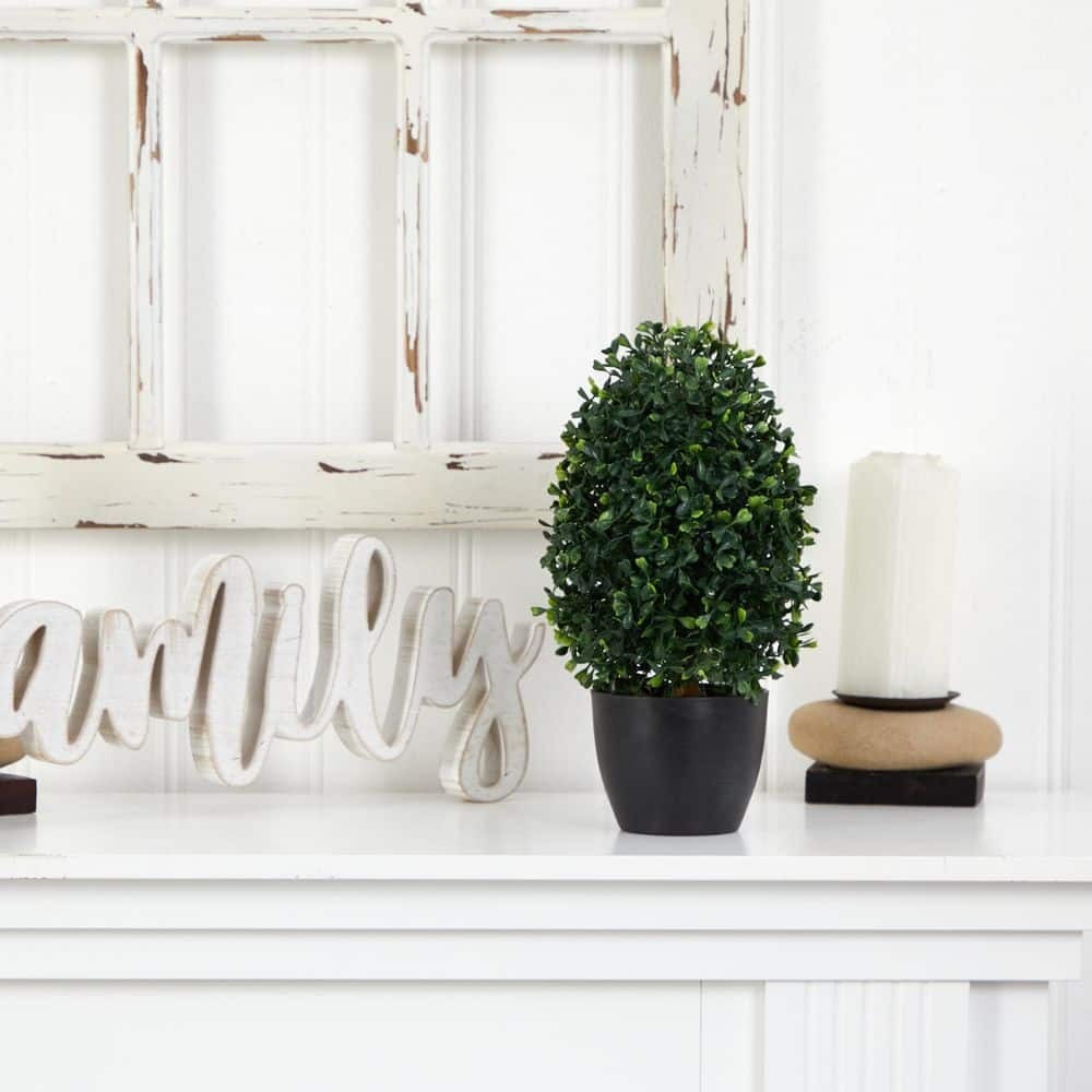 Nearly Natural Boxwood Topiary Artificial Plant 13″H Indoor/Outdoor UV Resistant