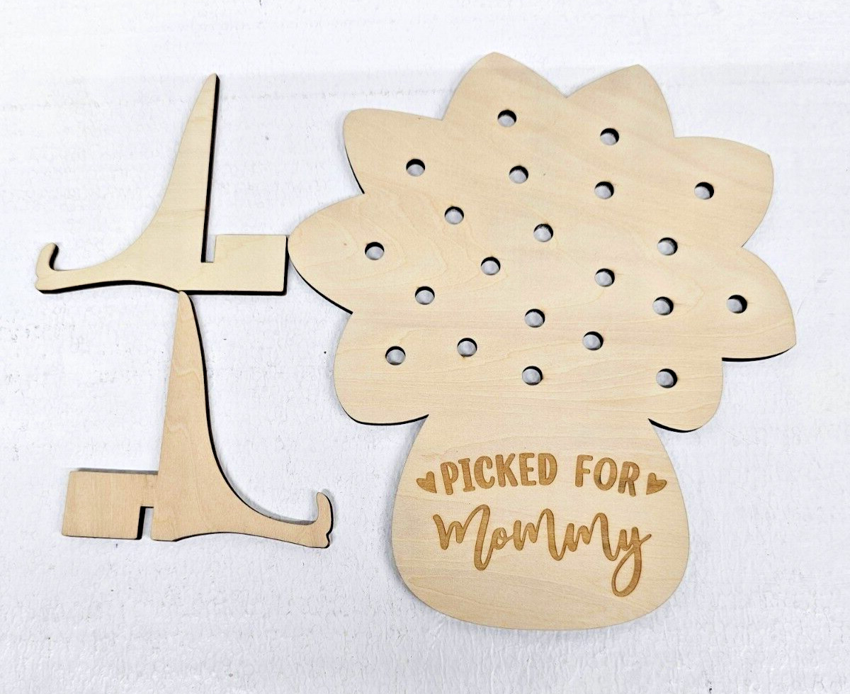 Mother’s Day Hand Flower Holder Wooden Planters,DIY Flower Holder Gifts for Mom