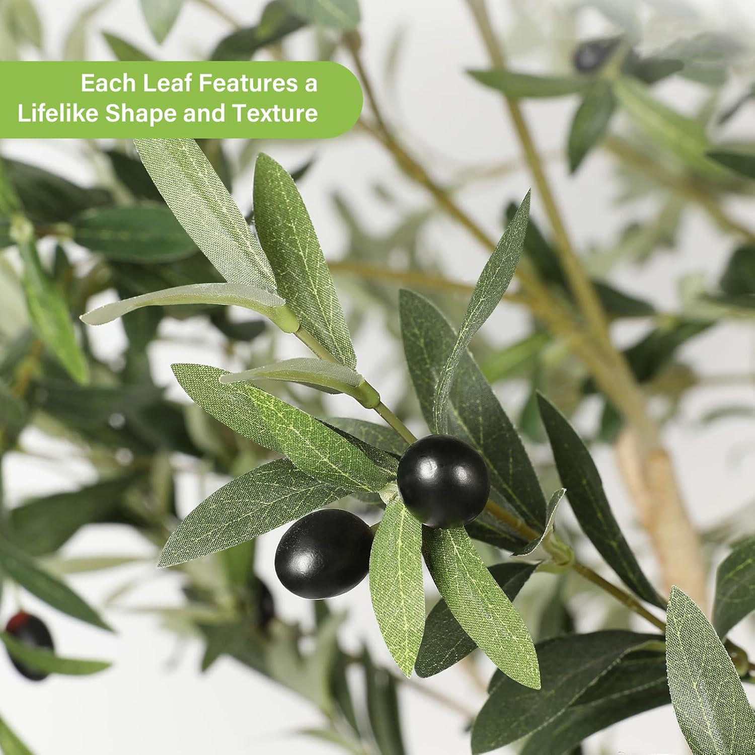 10ft Artificial Olive Tree with Realistic Trunk & Lifelike Fruits for Decor