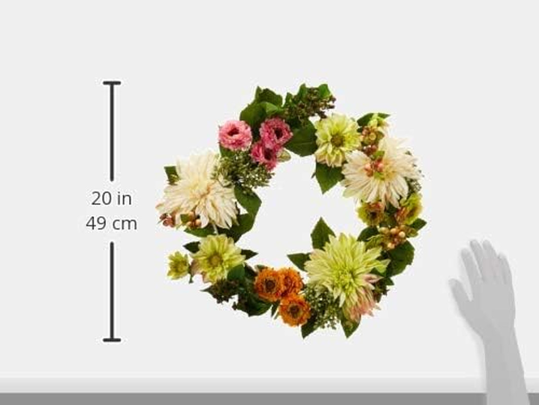 22In. Artificial Dahlia and Mum Wreath