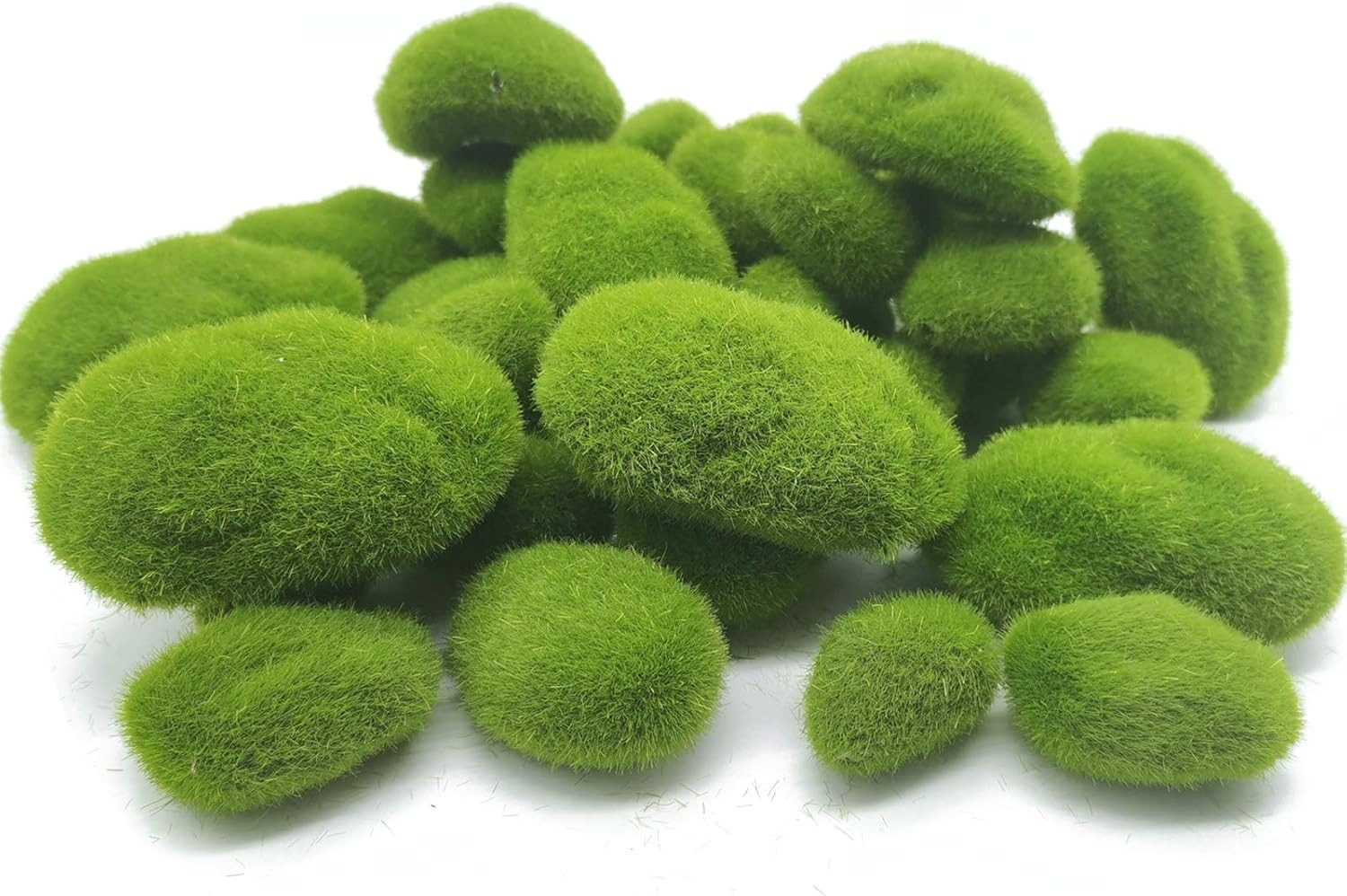 40PCS Artificial Moss Rocks (4 Sizes), Green Moss Decor for Floral Arrangements,