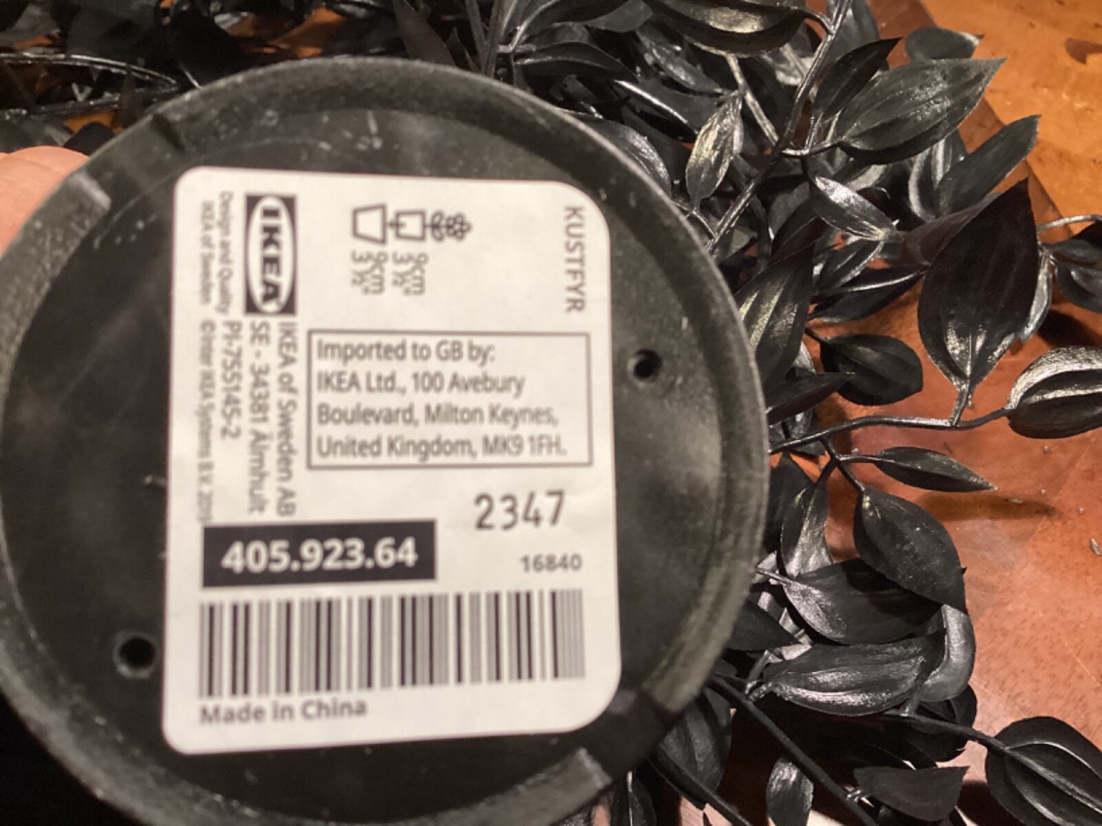 X2 Ikea KUSTFYR Black Artificial Potted Plants Halloween 27″ 405.923.64