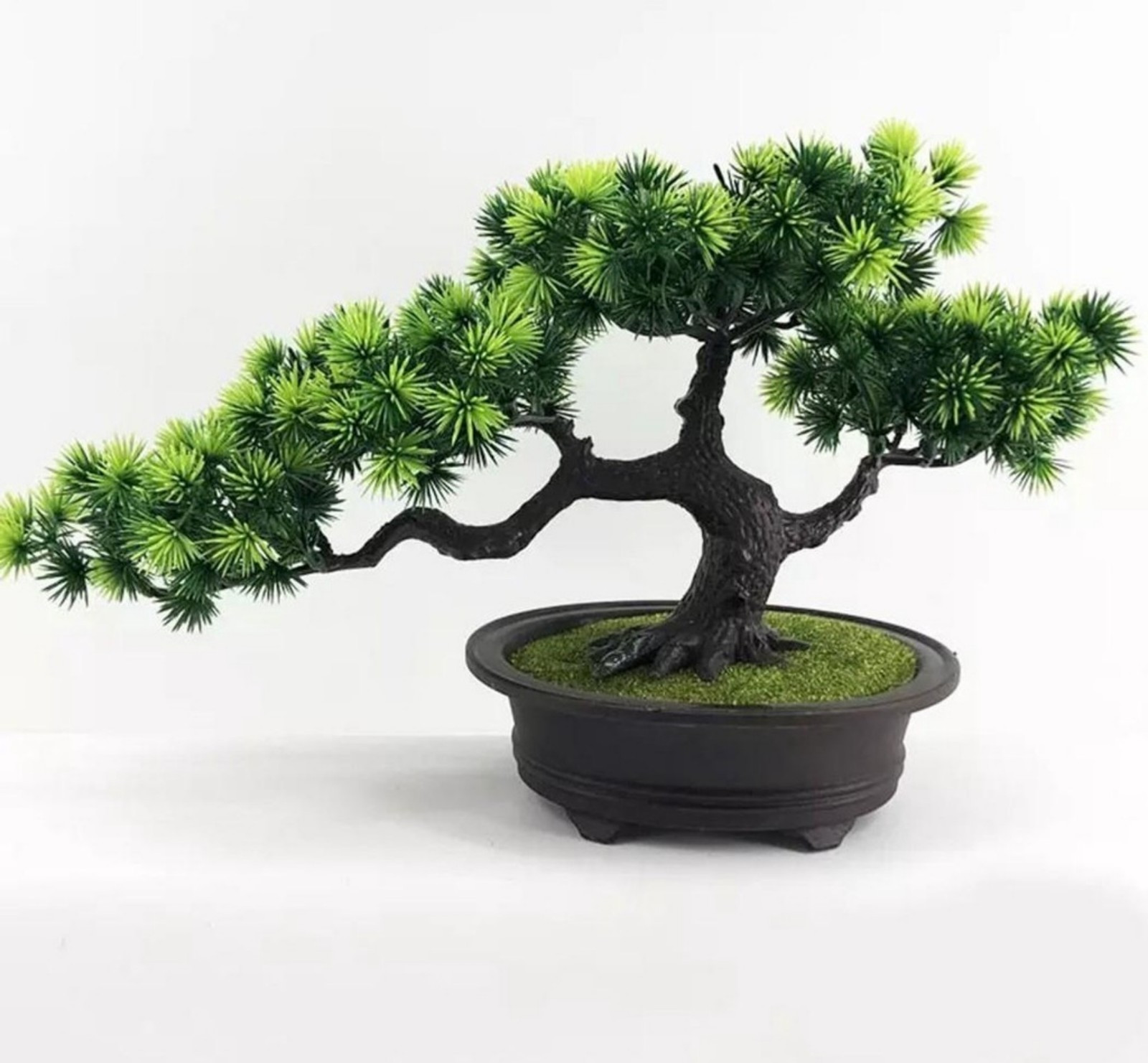 Artificial Bonsai Pine Tree Model 2 Maintenance-Free With Moss and Pebble