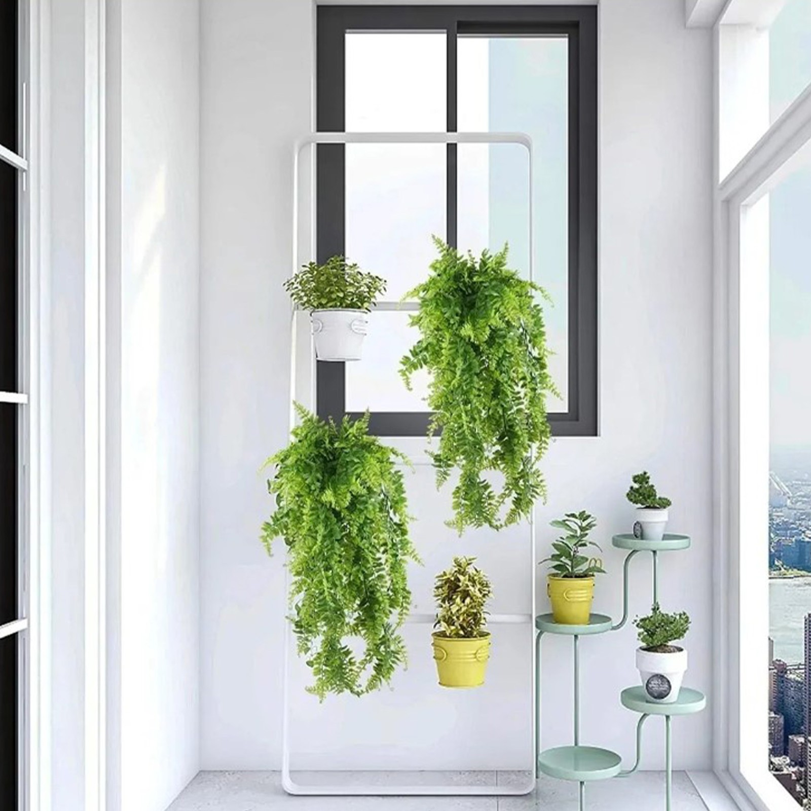 2pcs Artificial Hanging Plants Fern Lifelike Decoration For Home Green 75cm