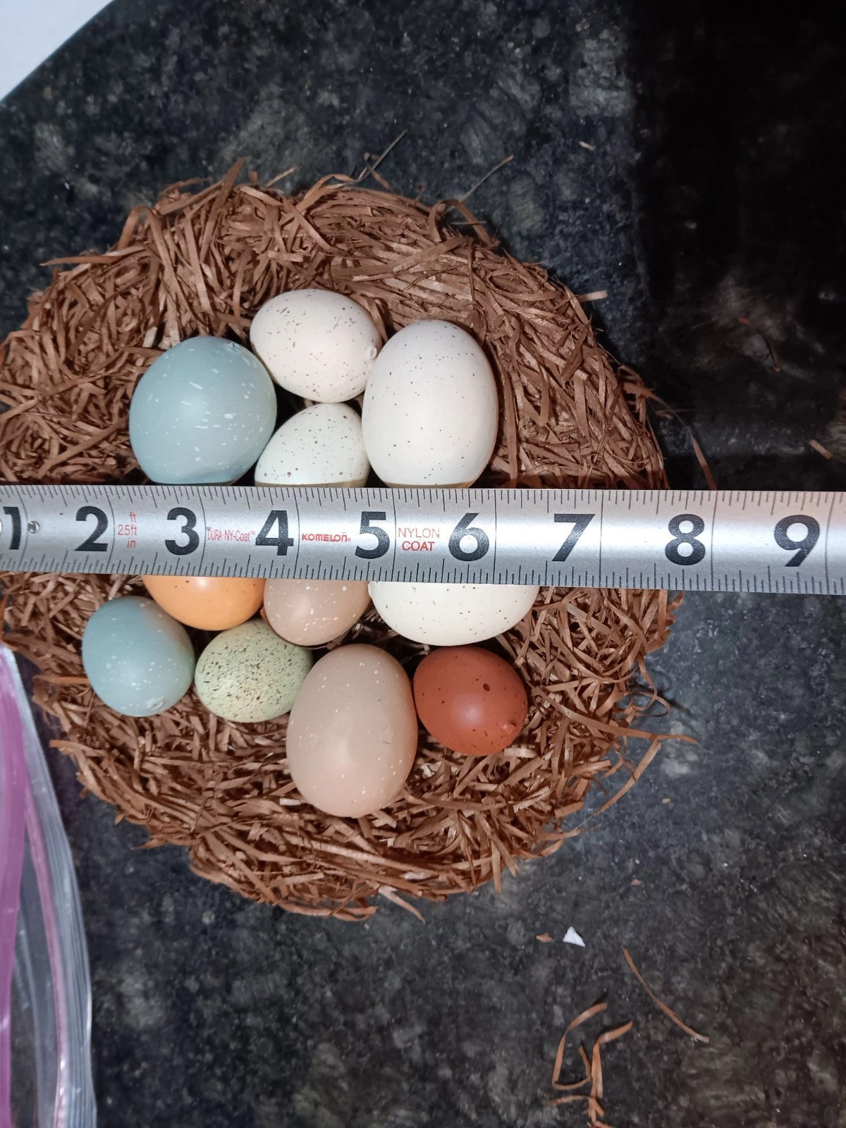 VTG Artificial Bird Nest w/ Speckled Eggs, Easter Spring Decor Rustic Farmhouse