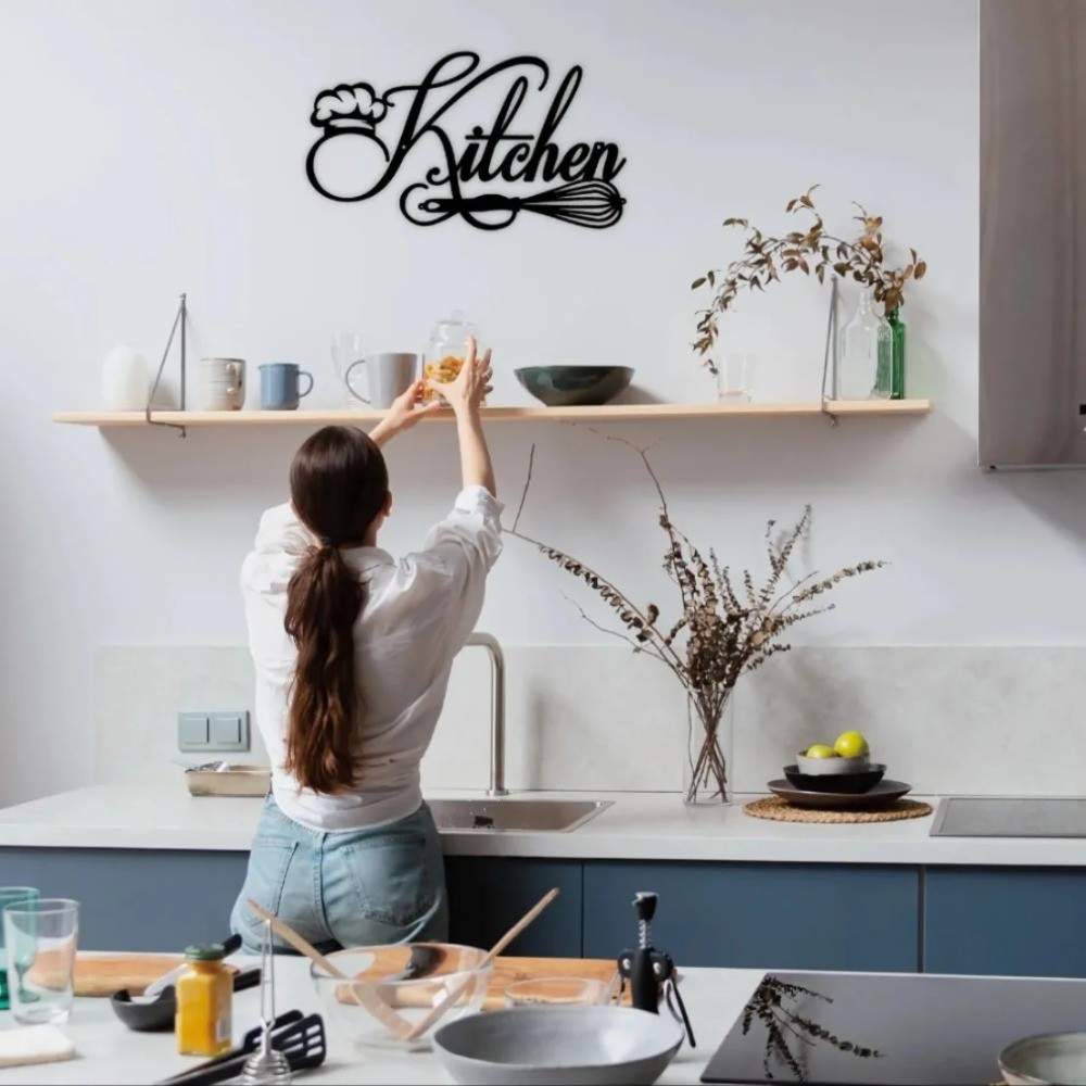 Rustic Farmhouse Metal Kitchen Sign Decorative Pediment Wall Art for Room Decor