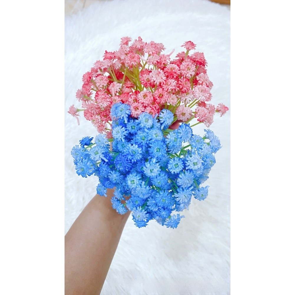 3-Stem Soft PVC Baby Breath Flowers for Wedding Bouquets and Photography Props