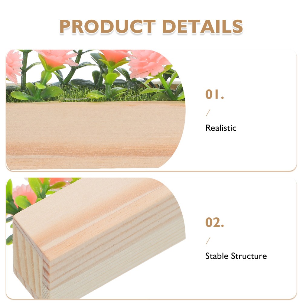 Miniature Flower Bed Simulation Floral Arrangement Box DIY Potted Planter for