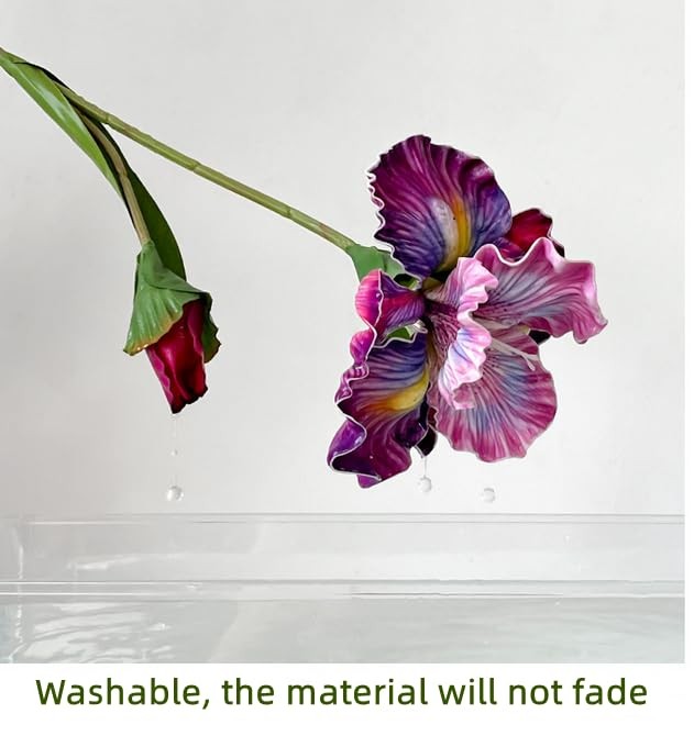 3pcs 18″Artificial Iris Flower PU Flower Heads,Real Touch Artificial Flowers …