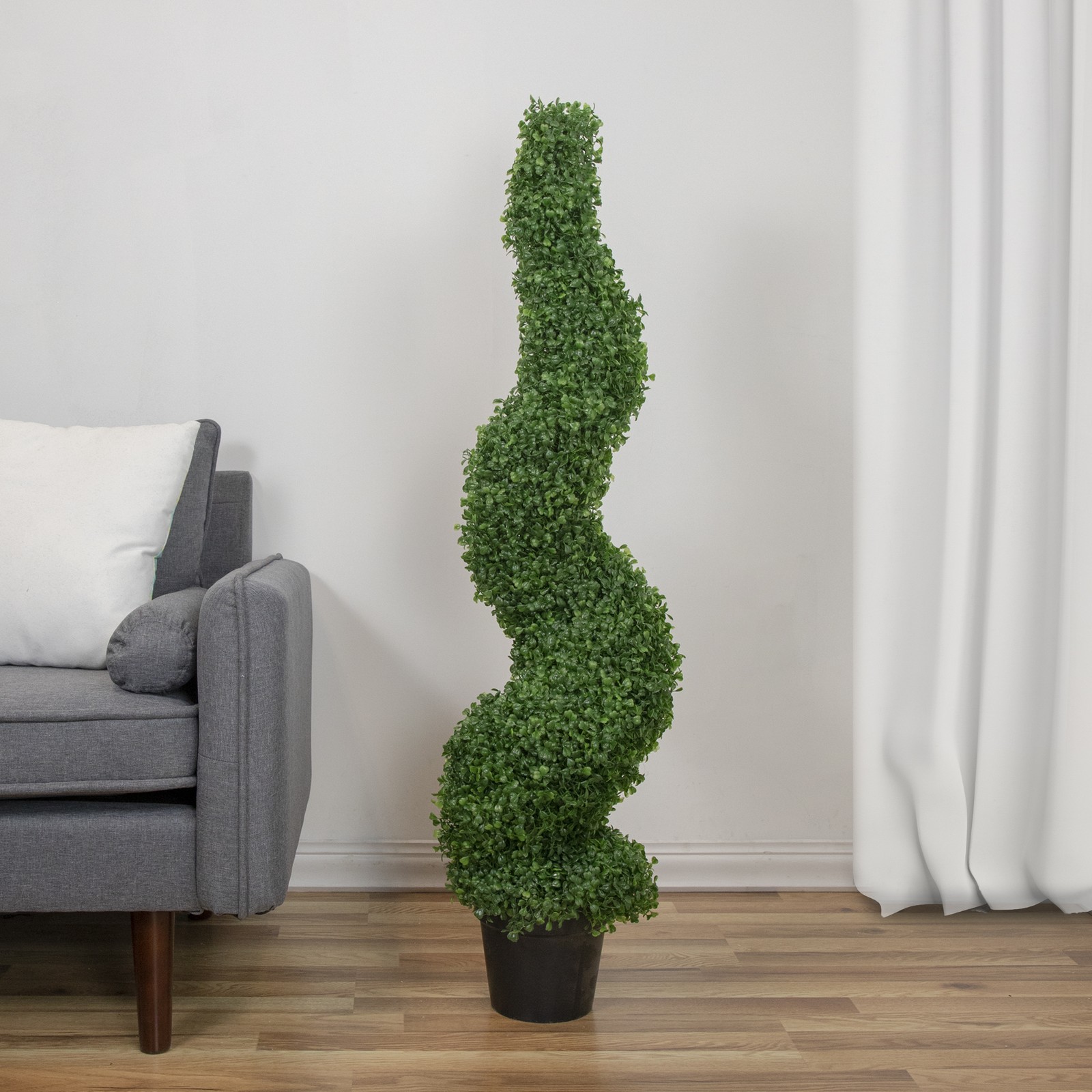 Northlight 48-Inch Potted Spiral Artificial Boxwood Topiary Tree