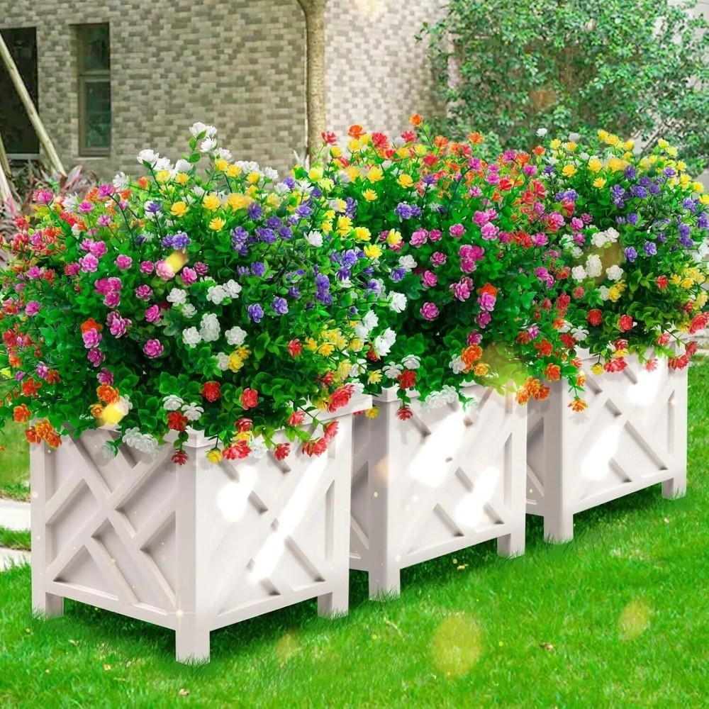10Pcs Artificial Flowers Fake Eucalyptus Plant Outdoor Wedding Home Garden Decor