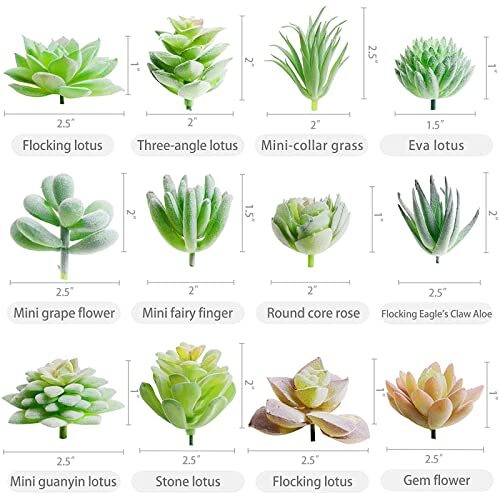 12Pcs Artificial Succulents Plants Mini Fake Unpotted Succulents for Home Office