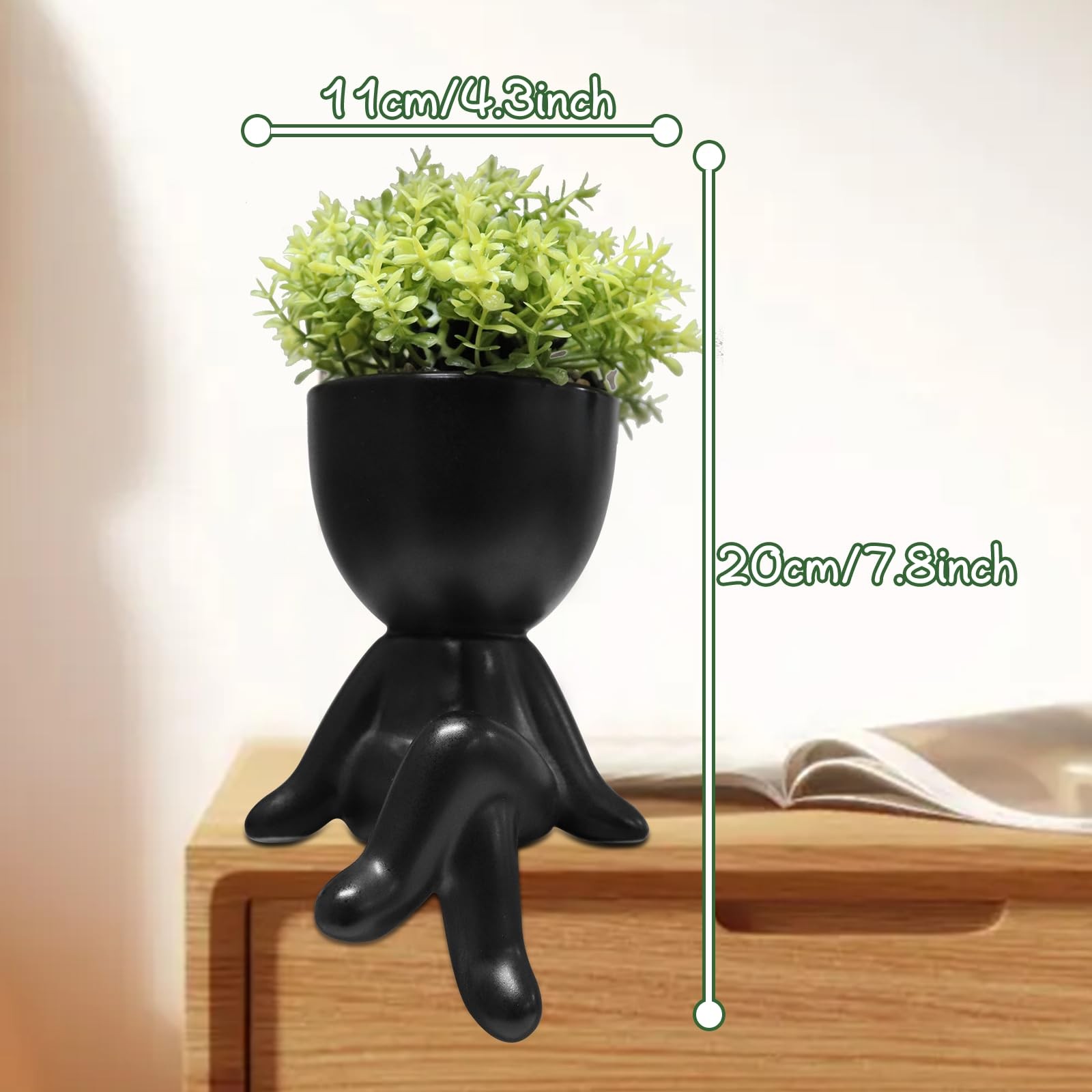 1 Set Small Fake Plants, Human-Shaped Pots, Office Decor, Women, Men, Cute Faux