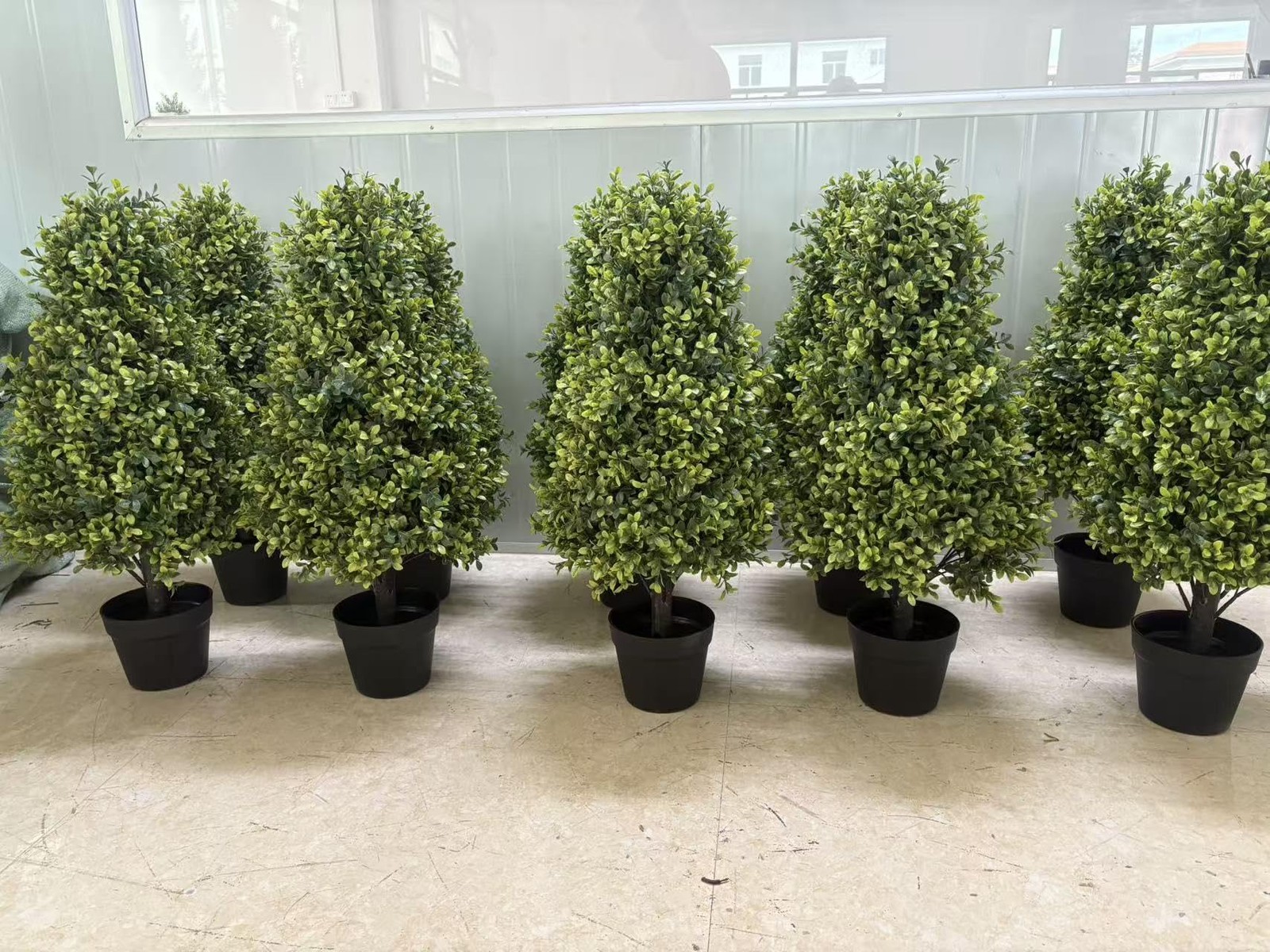 30″ Artificial Boxwood Faux Plants Outdoor, UV Resistant Topiary Trees Realis…