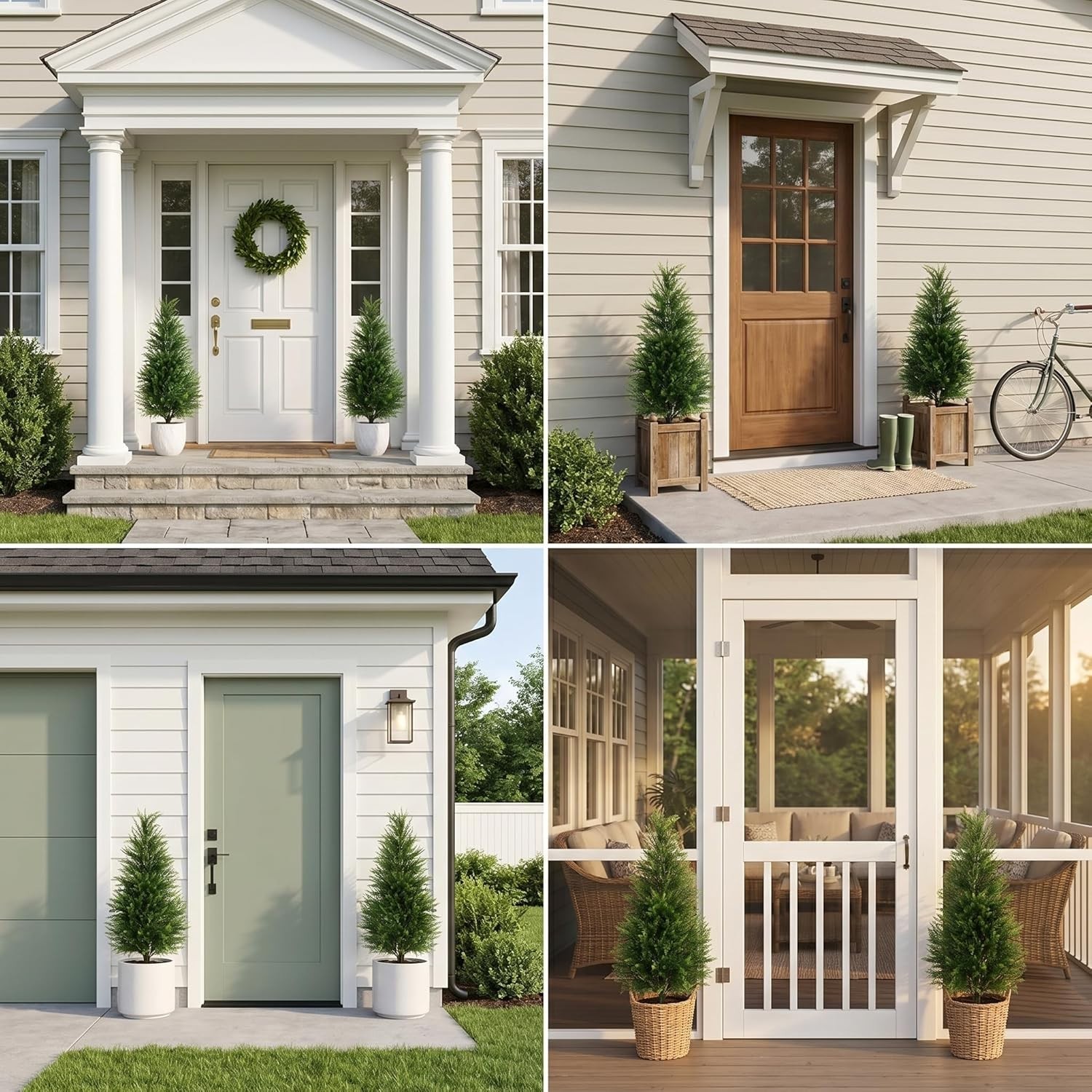 Low-Maintenance 3FT Artificial Cedar Trees, Perfect for Festive Decor, Set of 2