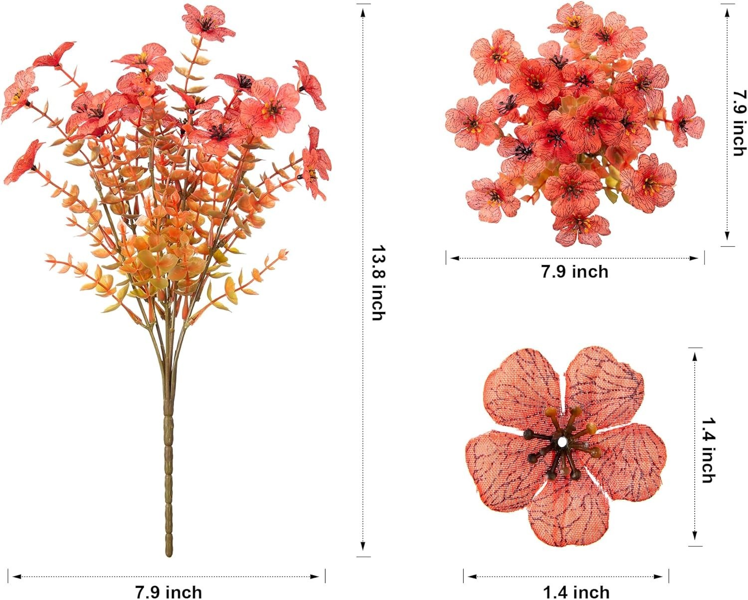 Artificial Fall Flowers Faux Mums for Outdoor Indoor Garden Home Decoration, …
