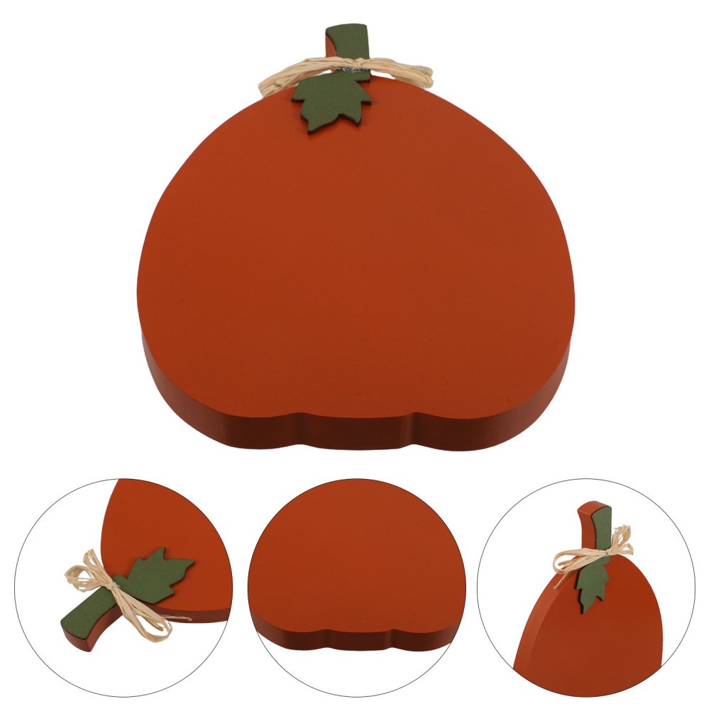 2 Set of Wooden Thanksgiving Pumpkin Signs Rustic Autumn Table Decor for Kitchen