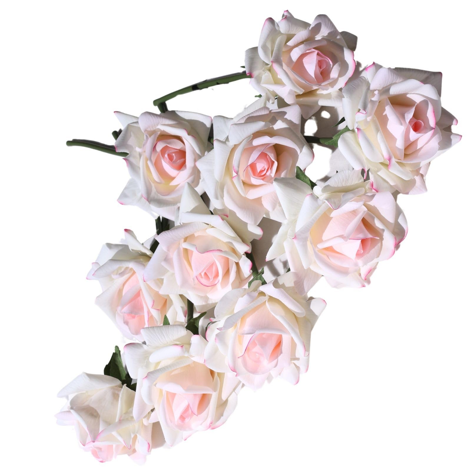 10 PCS Pink Roses Realistic Wedding Flowers Perfect Home Decor Bouquet
