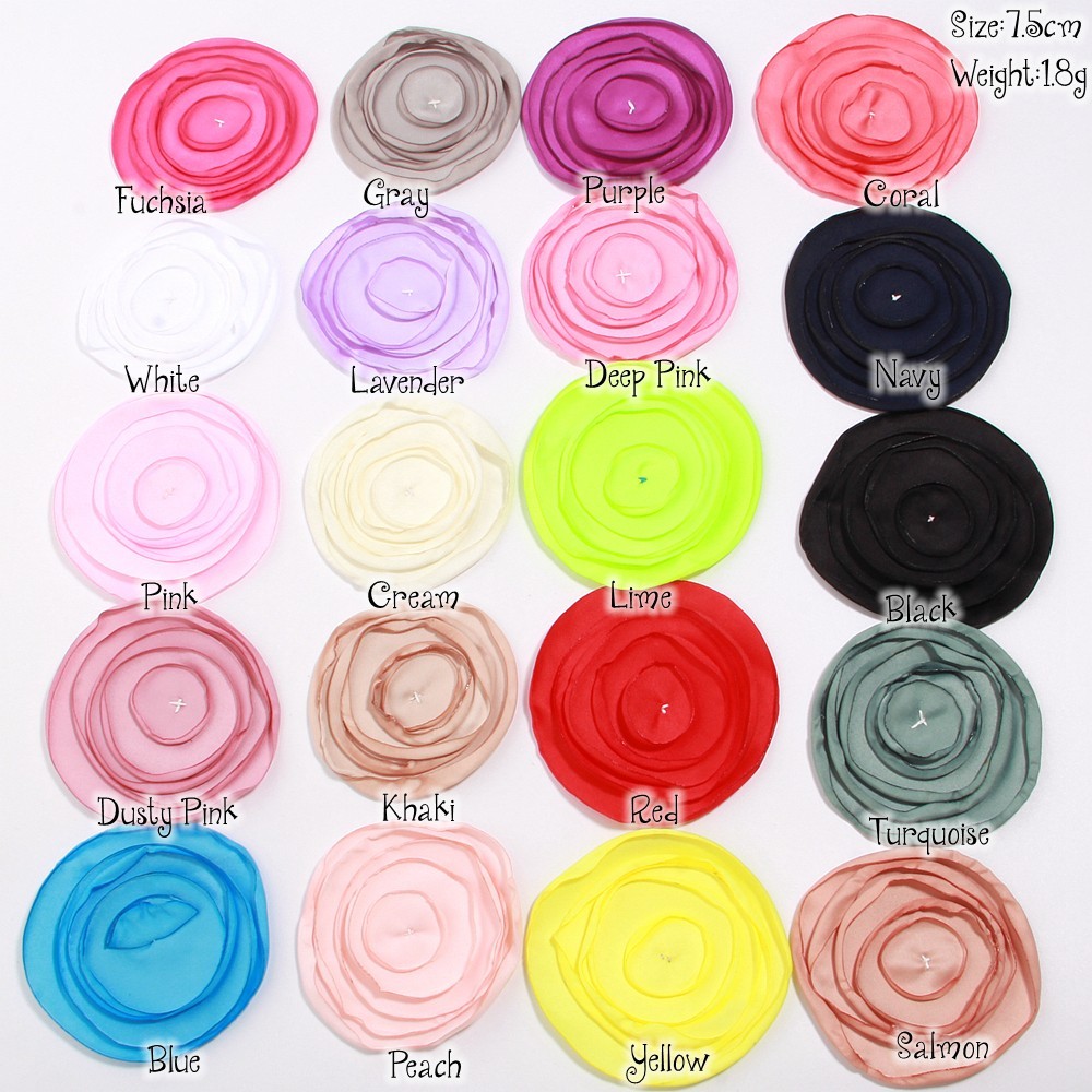 7.5cm Fabric Flower Handmade Cloth Flowers Hand DIY Material Wedding Accessories