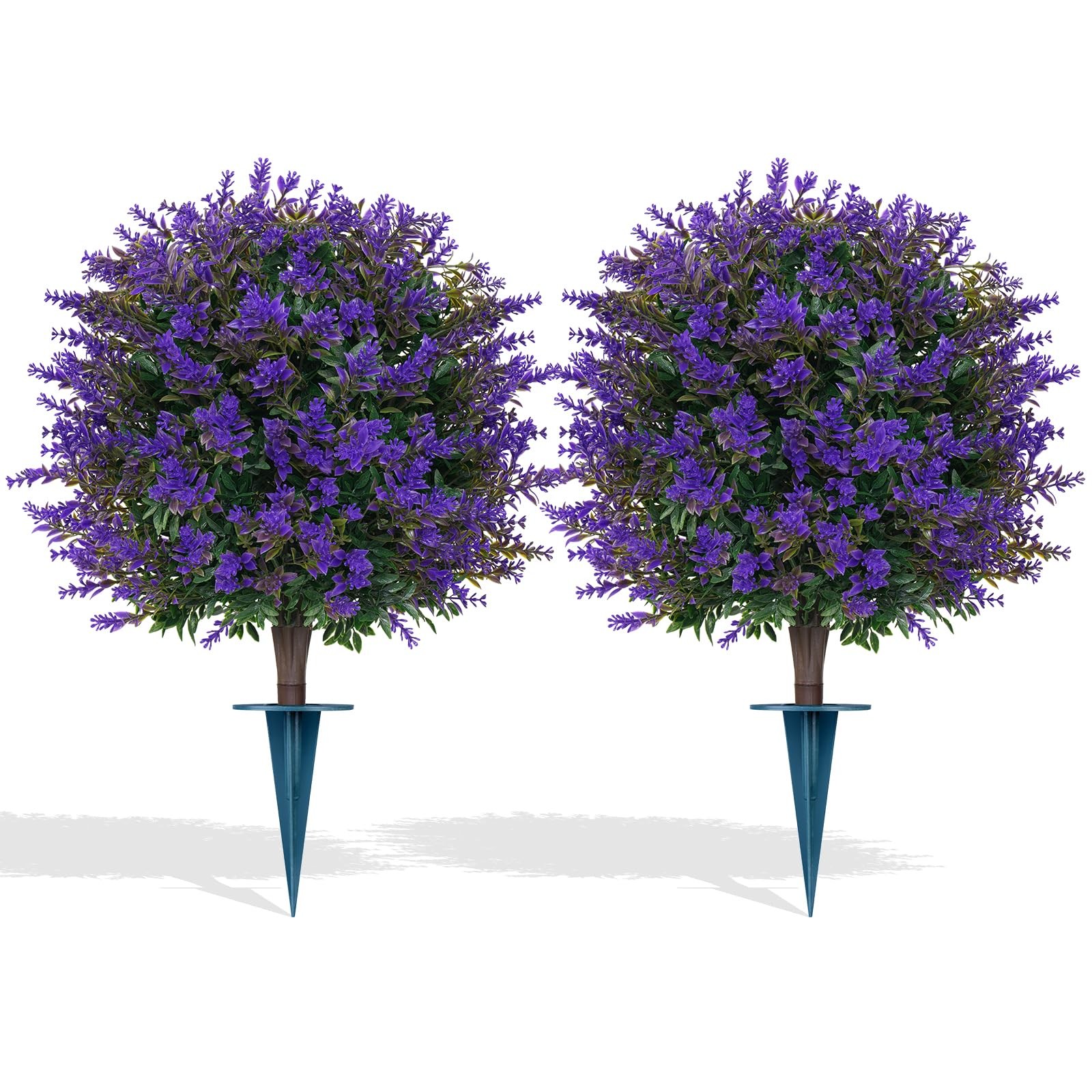 Artificial Lavender Topiary Ball for Outdoors Set of 2 Boxwood Plant Tree with
