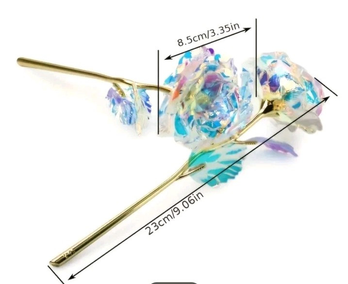 12 Pcs 24K Galaxy Rose Artificial Flowers,mixed Colors Forever Rose Gifts for
