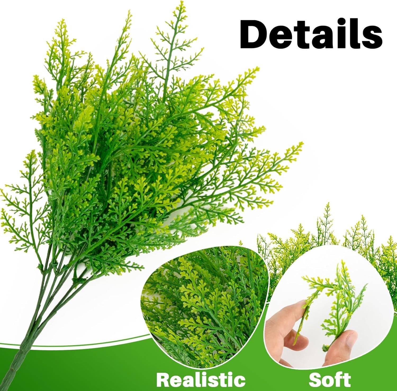 5PCS Fake Ferns Artificial Plants Greenery Faux Outdoor Indoor Home Patio Decor