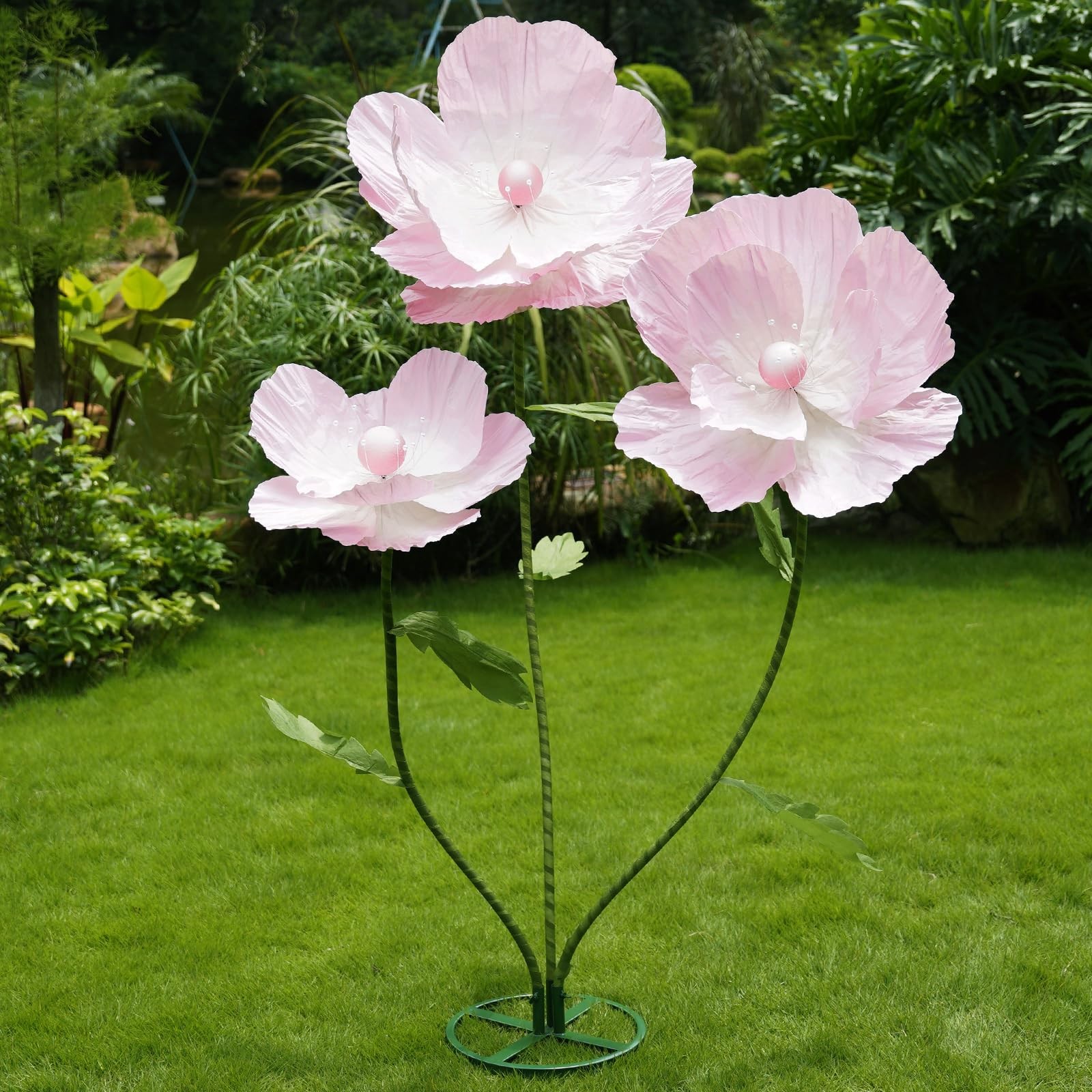 Giant Paper Flower Decor with Stand,Oversized Artificial Flower Decor,Floor S…