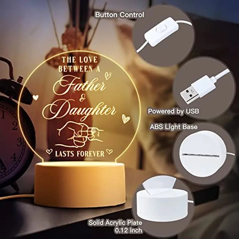 Personalized Night Light for Dad – Perfect Birthday, Retirement,