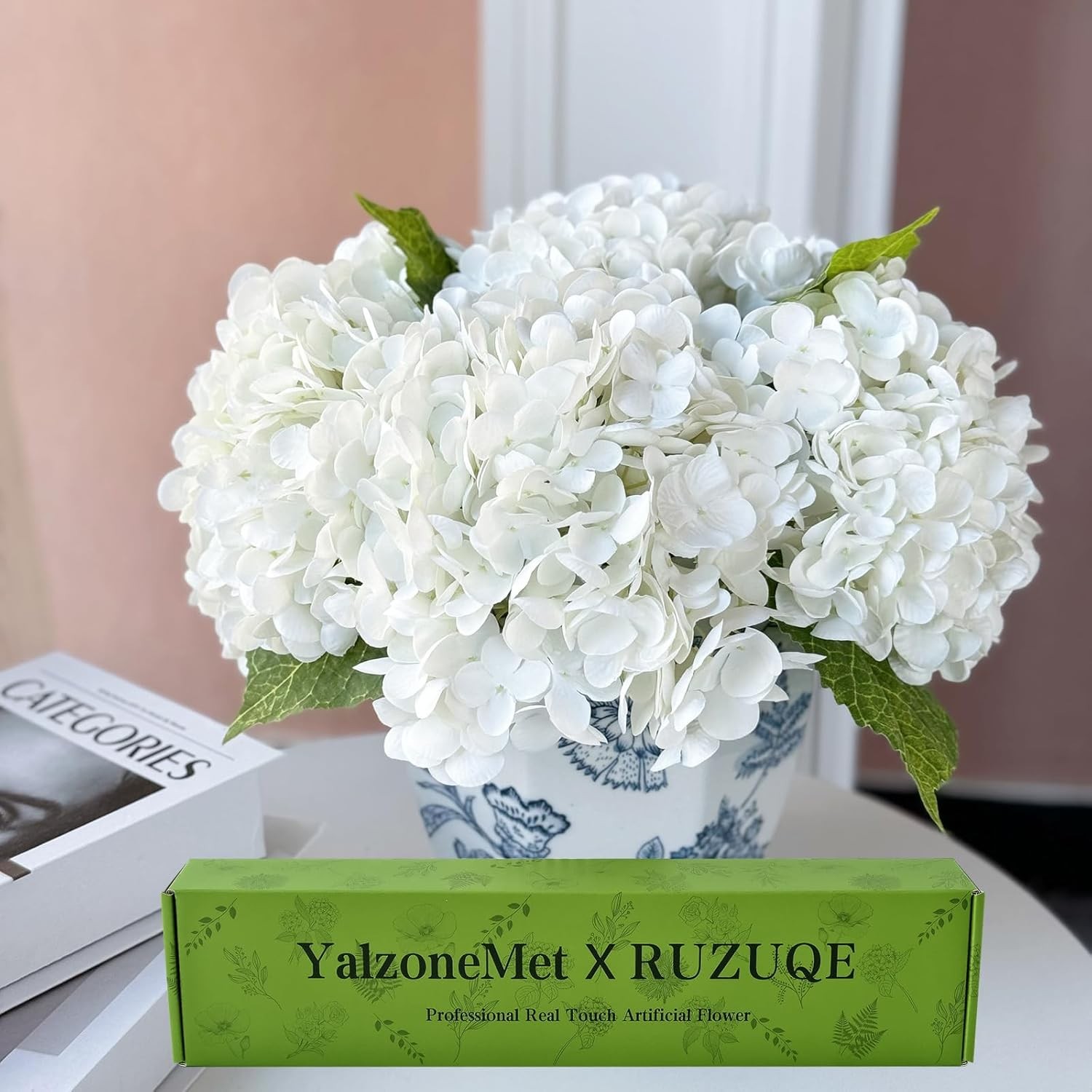 Fake Latex Hydrangea Flowers 4 Pcs 21 Inch for Wedding