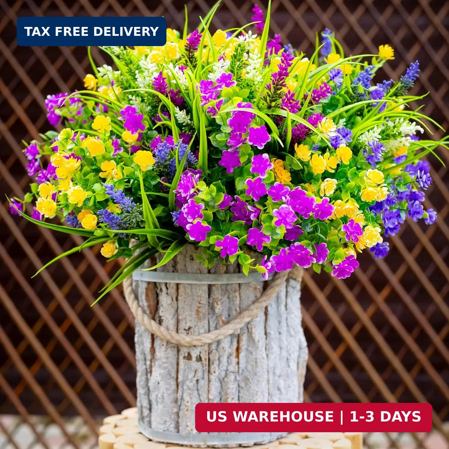AXYLEX Artificial Flowers Outdoor Fake Plants – 12 Bundles UV Resistant Shrubs N