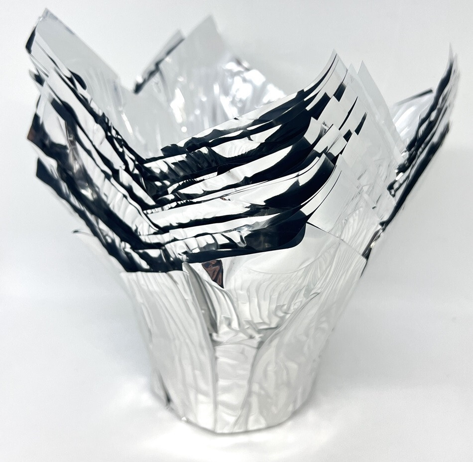(10) LARGE 6″ FLOWER POT Kwik Covers Wrapper SILVER FOIL Dress Up Your Plants!