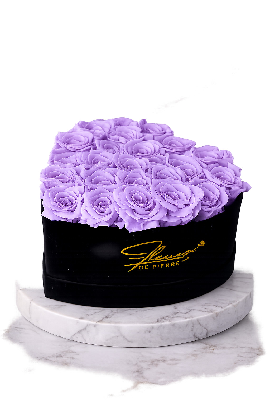 Fleurs De Pierre Forever Roses – Lavender Luxury Rose in Velvet Heart Box