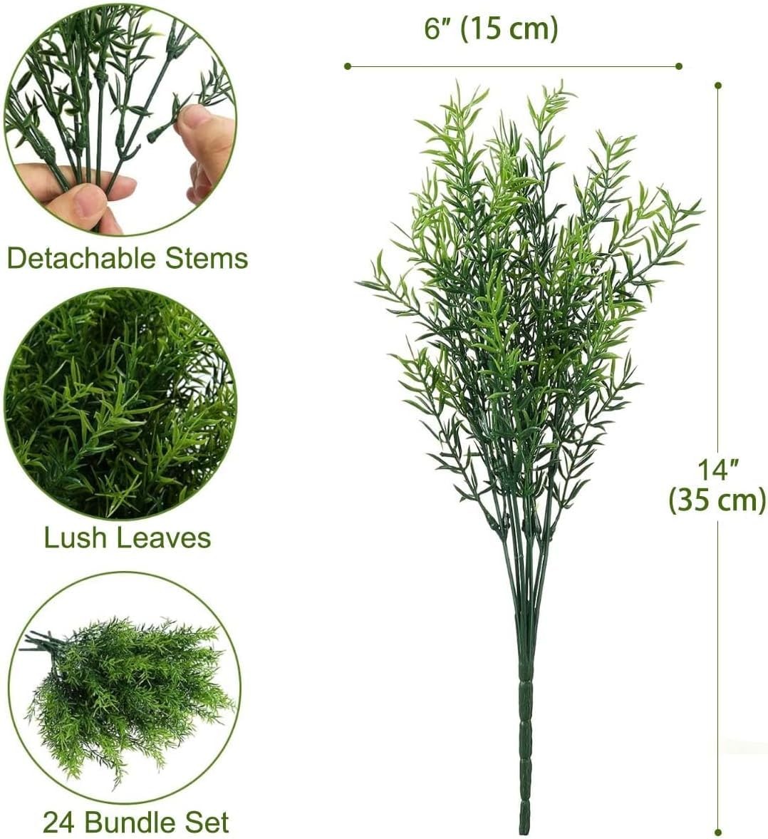 16 Bundles Artificial Greenery Shrubs No Fade Fake Rosemary Grass Plants Outd…