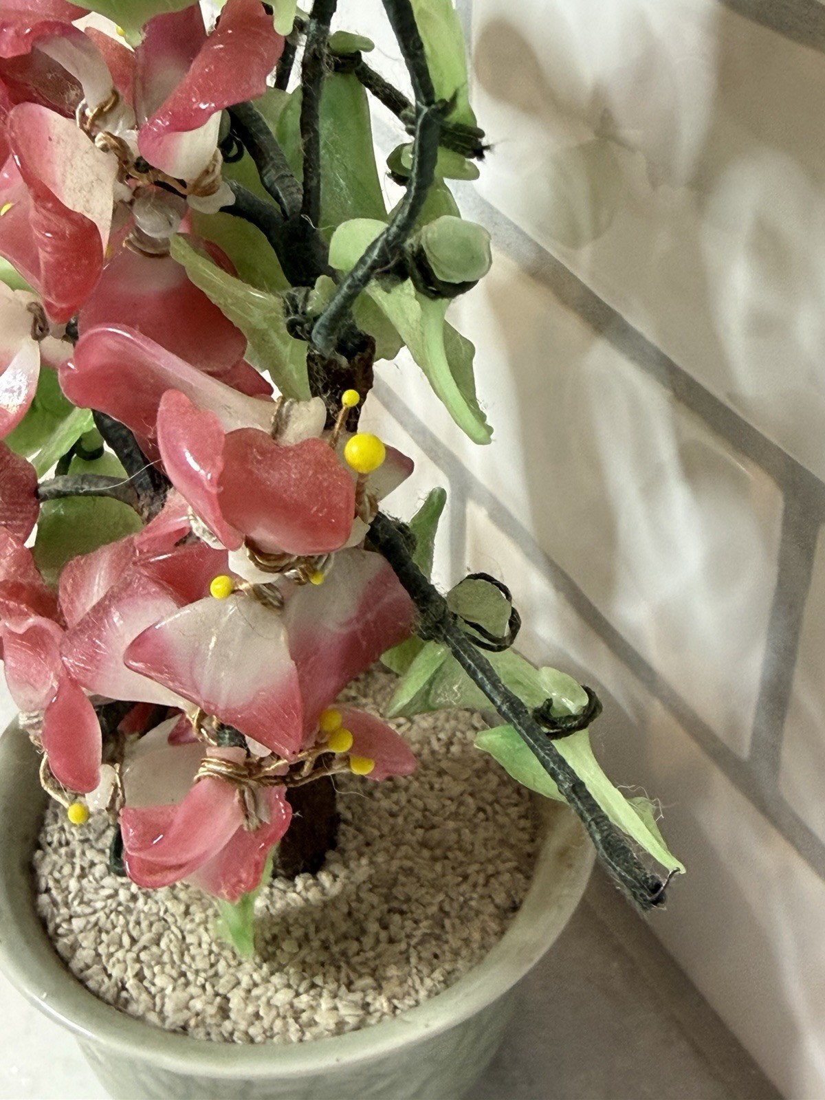 ✨ Vintage Gemstone Blossom Tree in Ceramic Pot ✨