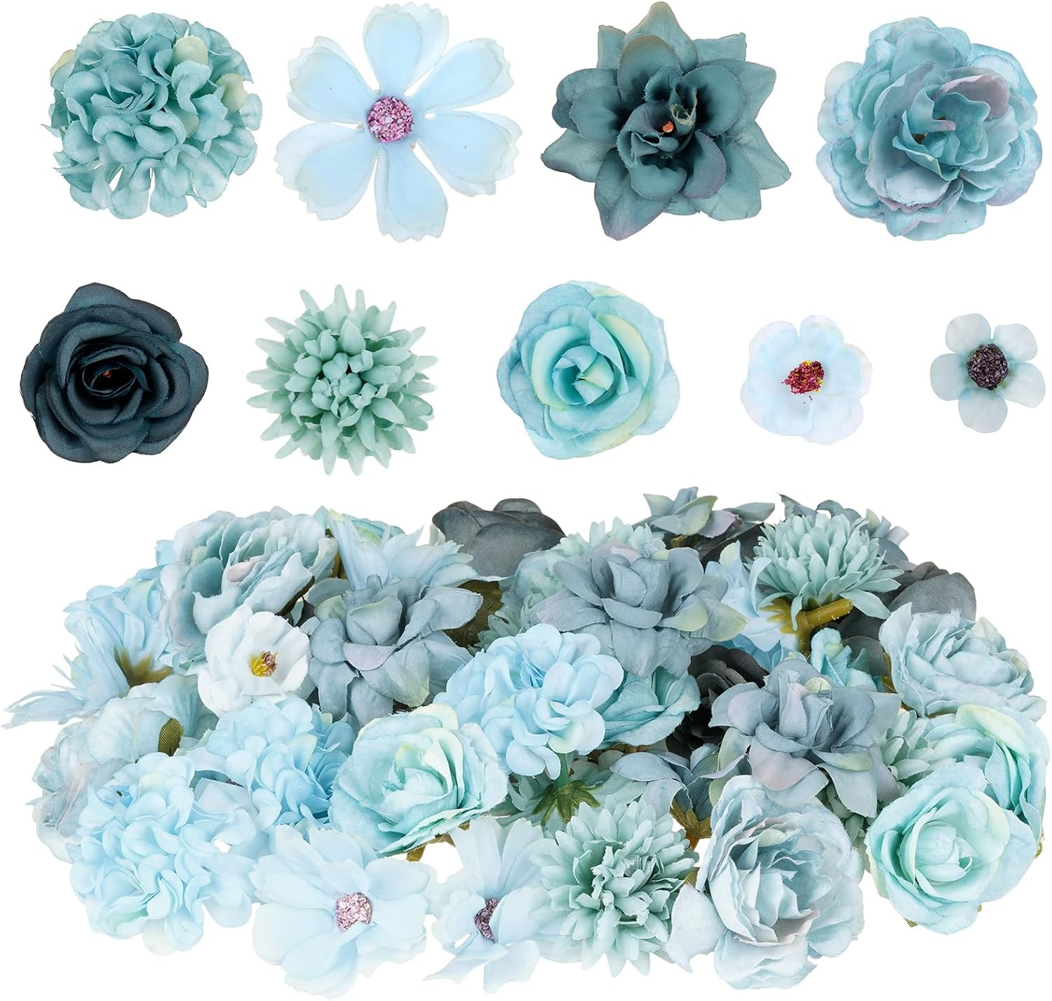Faux Flowers Heads Small Decorative Flowers for Crafts Cake Wreath Garlands Wedd