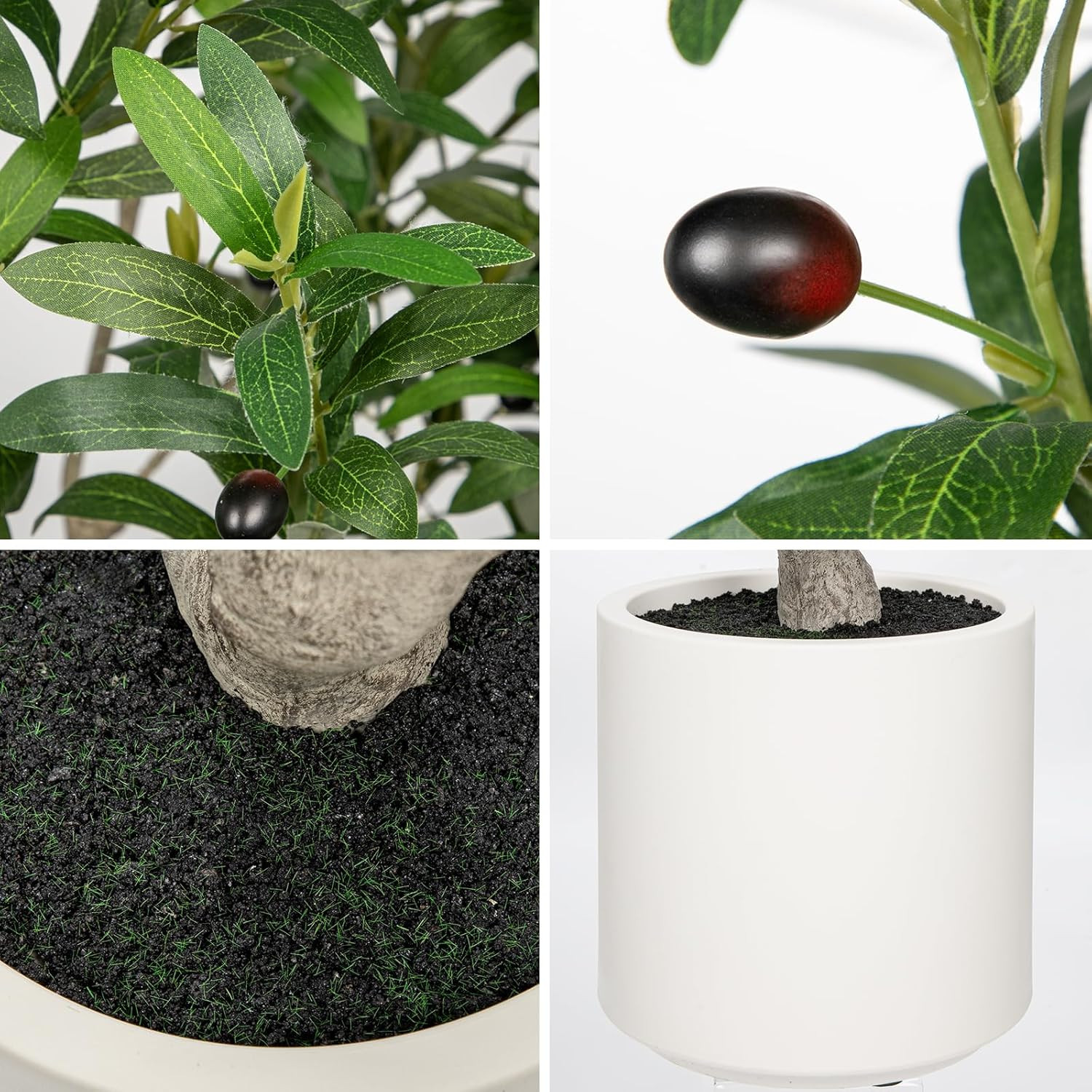 6.7FT Faux Olive Tree in Pot – Lifelike Indoor Decor for Home & Office