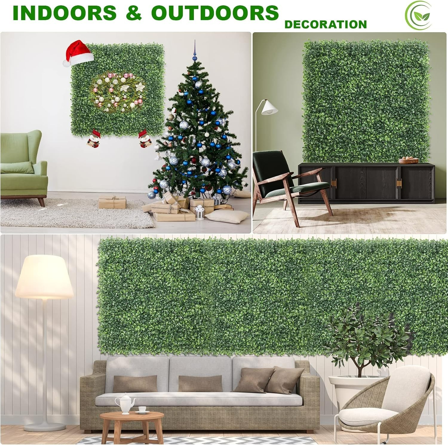Elegant 33 Sq. Ft. Faux Grass Wall Panels – 12 Pack 20″x20″ for Home and Events