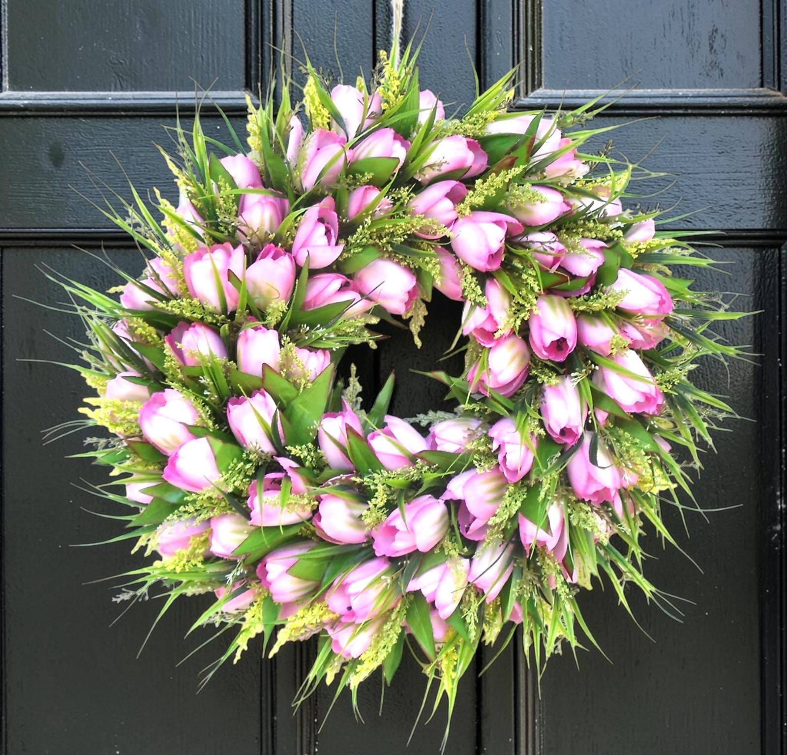 Pink Tulip Wreath, Spring Door/Wall Any Season Mother’s Day Wreath