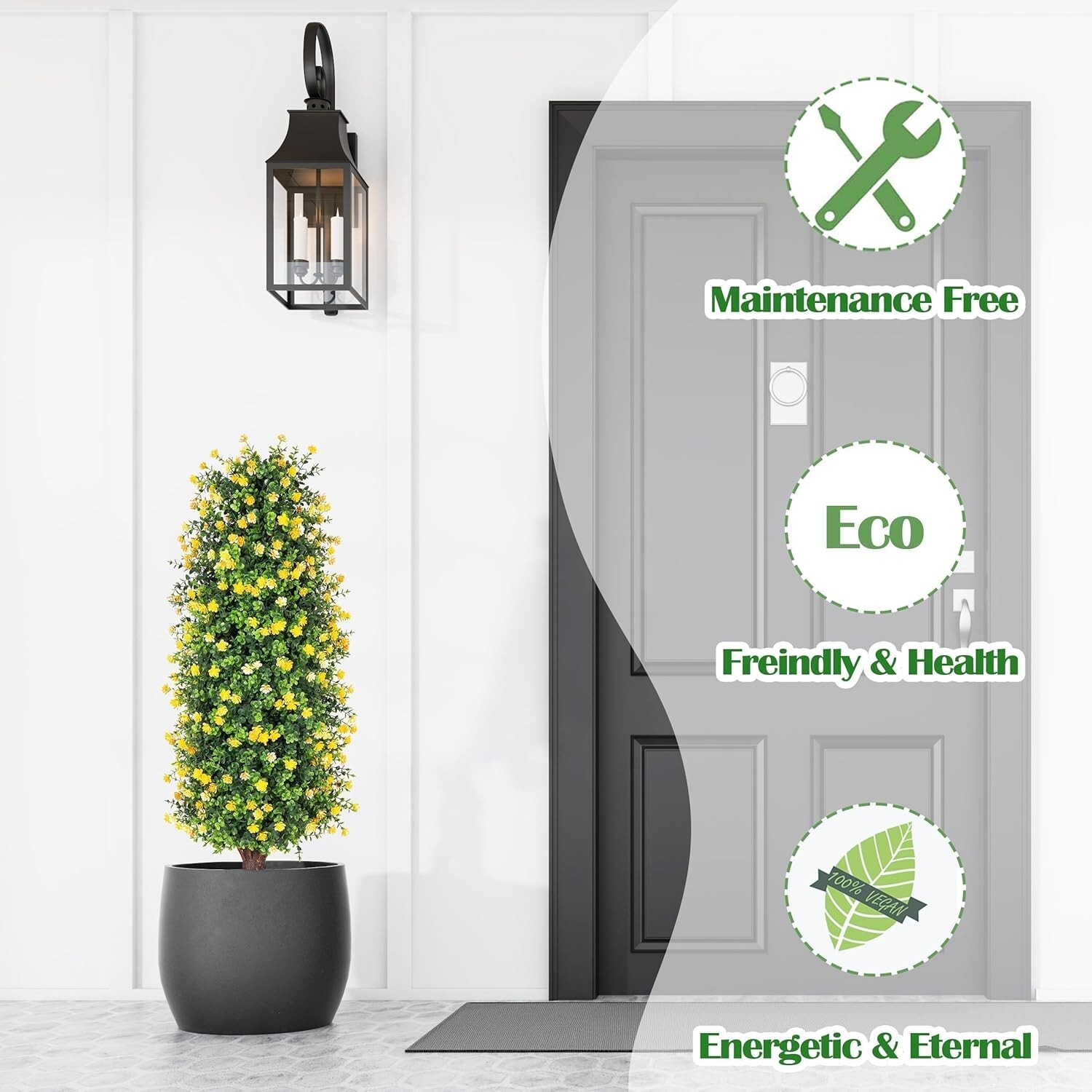 Lifelike Yellow Rose Plants – 2 Pack 3FT Topiary for Indoor and Outdoor Artistry