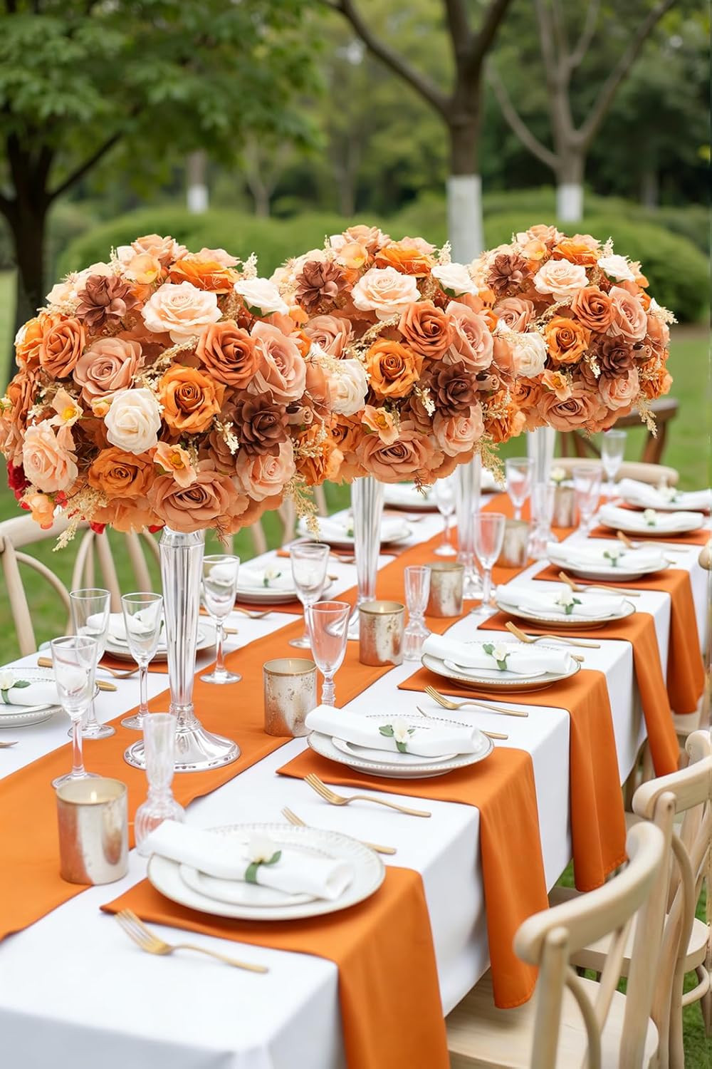 2Pcs 15” Autumn Artificial Flower Centerpieces for Weddings & Parties