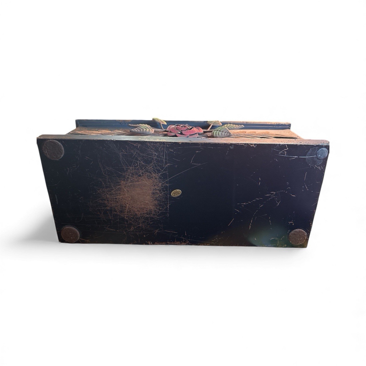 Artificial Floral Rose Floral Arrangement in 15.5″ x 6.5″ Decorative Metal Box