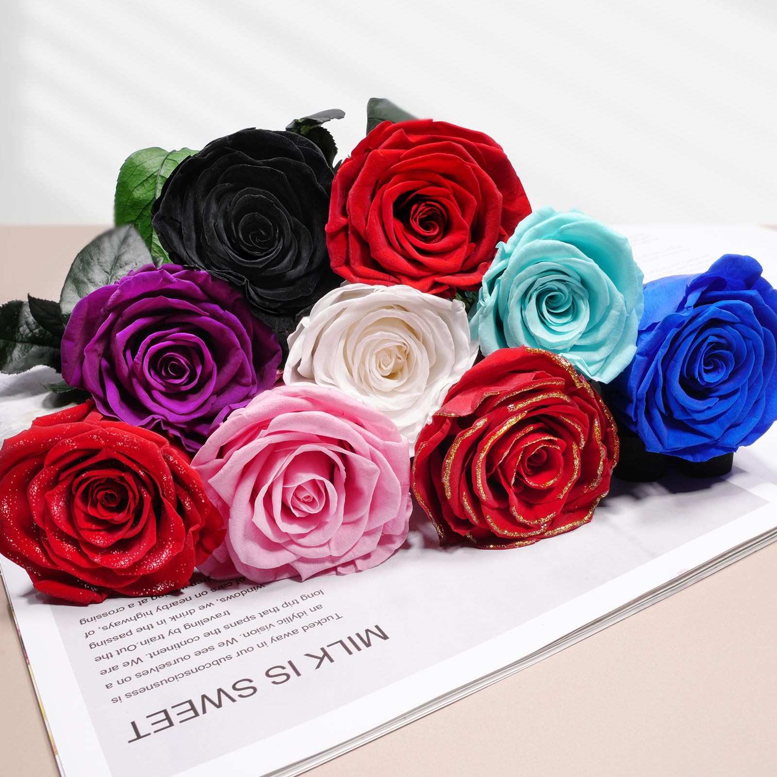 1 PCS Preserved Flower Rose Single Real Gift Box Mom Wife Girlfriend Anniversary