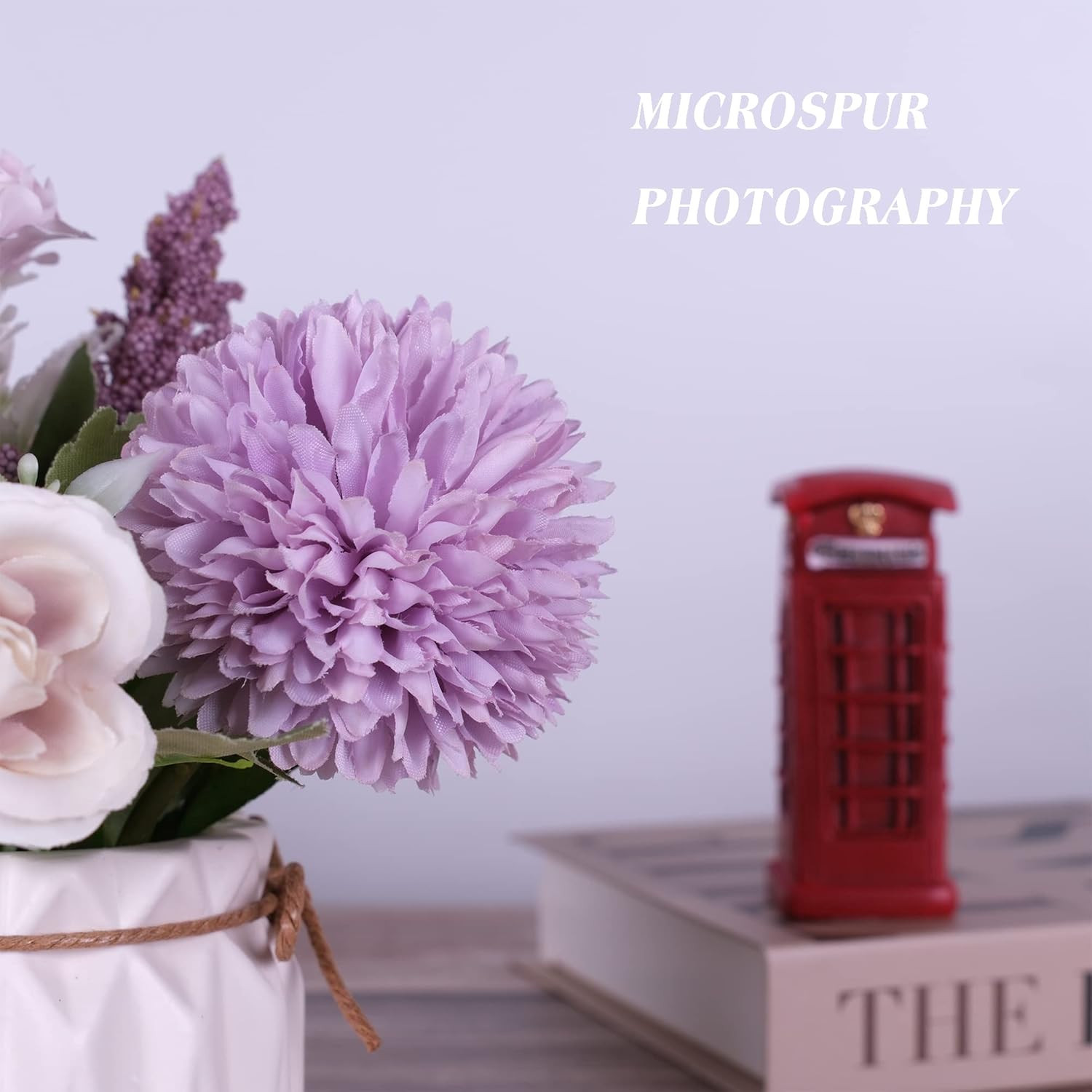 Artificial Potted Flowers, Small Ceramic Vase Fake Flower Plants Desktop Decorat